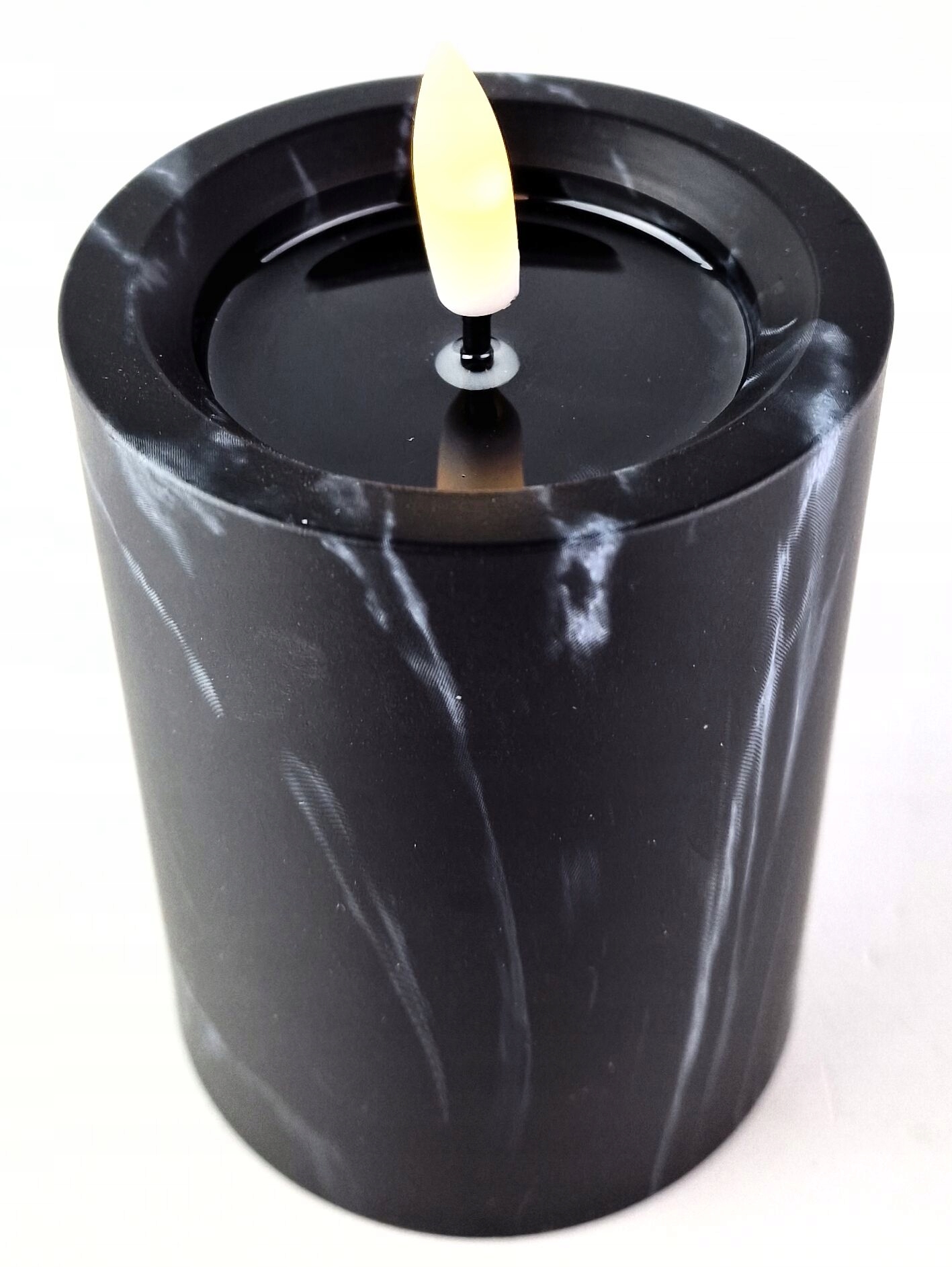 ŚWIECZKA NA BATERIE 10CM EFEKT MARMURU ŚWIECA LED WKŁAD DO STROIKOW NA STÓŁ