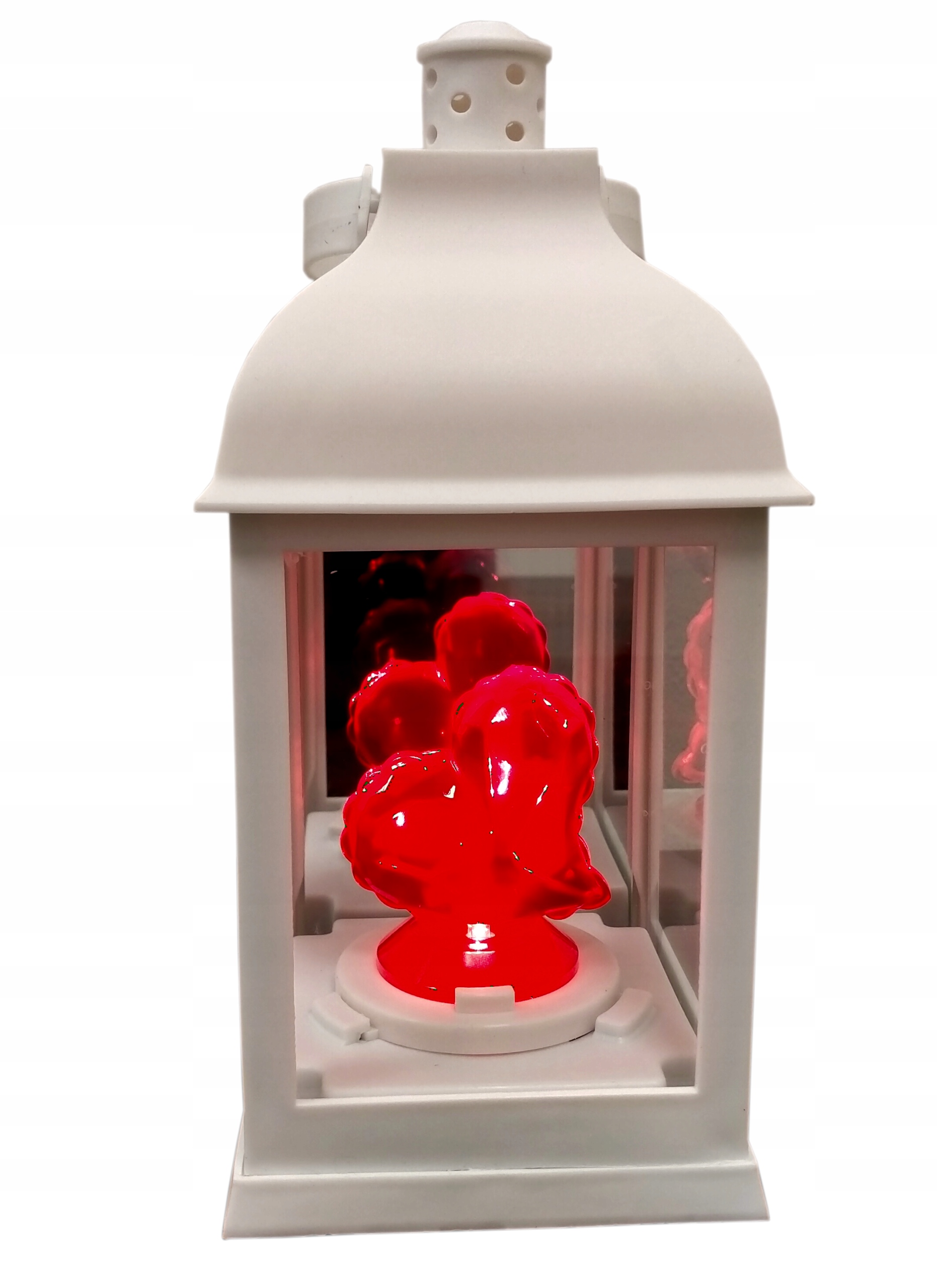 LATARENKA LED LAMPION ZNICZ SERCE NA BATERIE DEKORACYJNA BIAŁA WKŁAD KOLORY