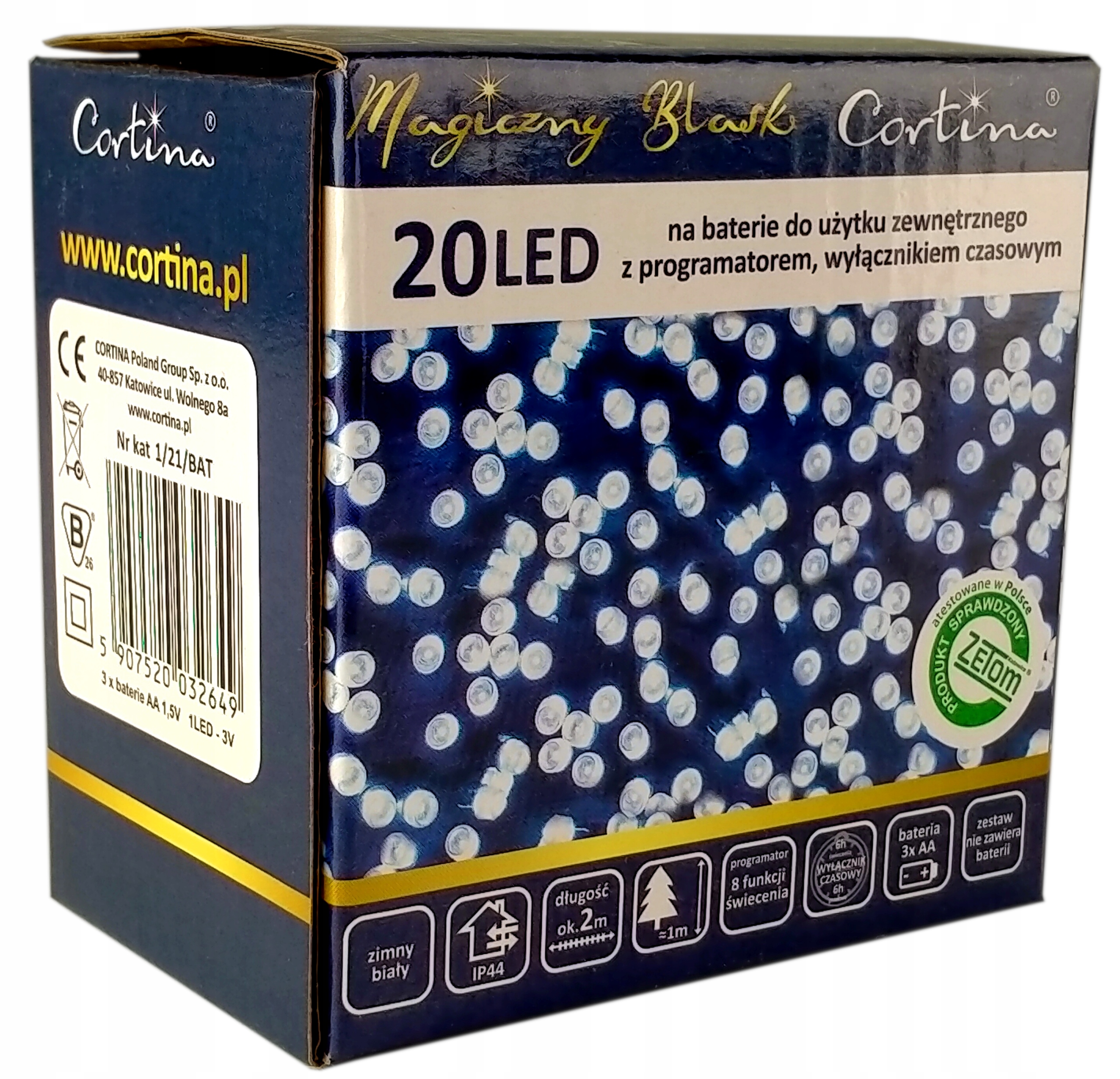 LAMPKI CHOINKOWE NA BATERIE 20 LED FUNKCJE TIMER 2 M CHOINKĘ CHOINKA