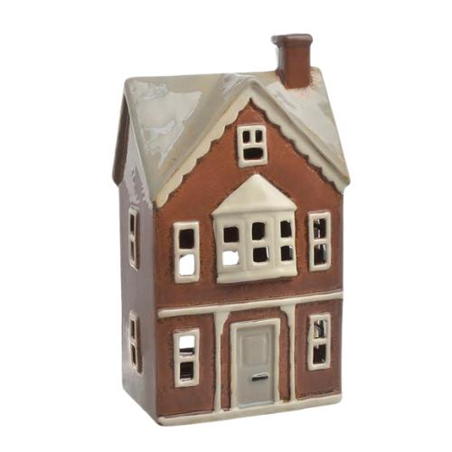 Domek ceramiczny na tealight okno wykuszowe