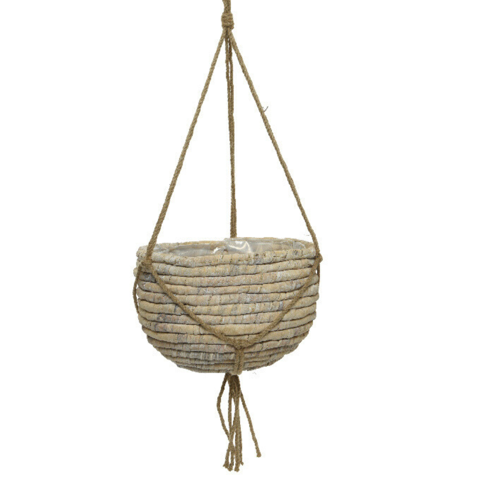 Doniczka wisząca z hiacynta wodnego duża kremowa