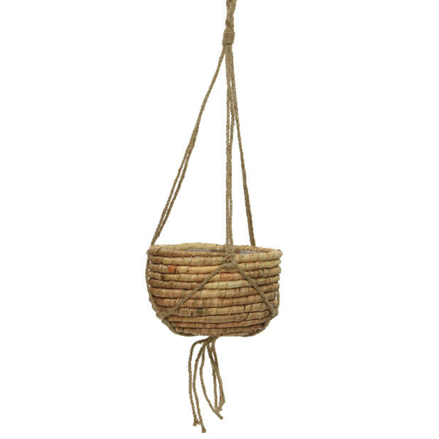 --- - Doniczka wisząca z hiacynta wodnego mała brązowa