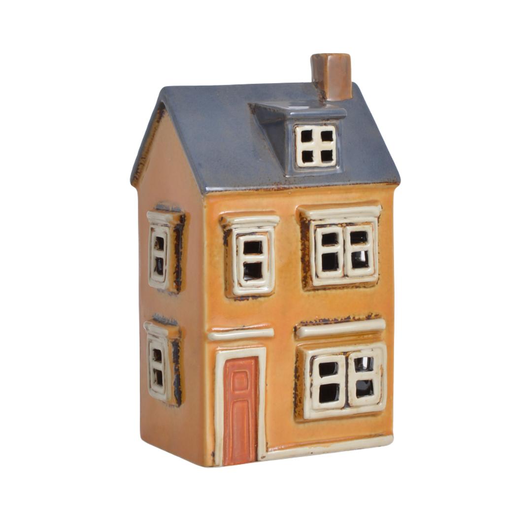 Domek ceramiczny na tealight pomarańczowy
