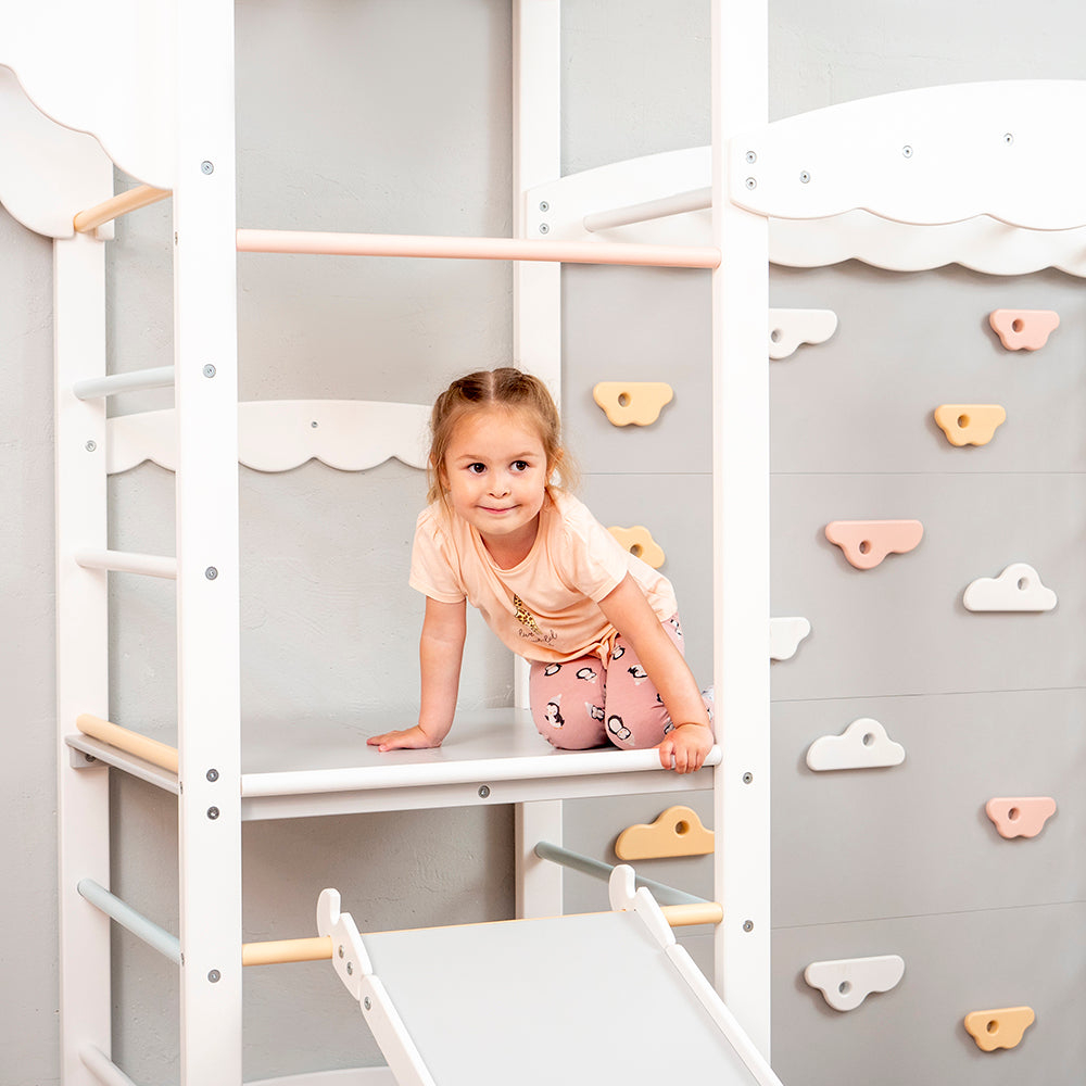 domowy plac zabaw Castle - biały-pastel