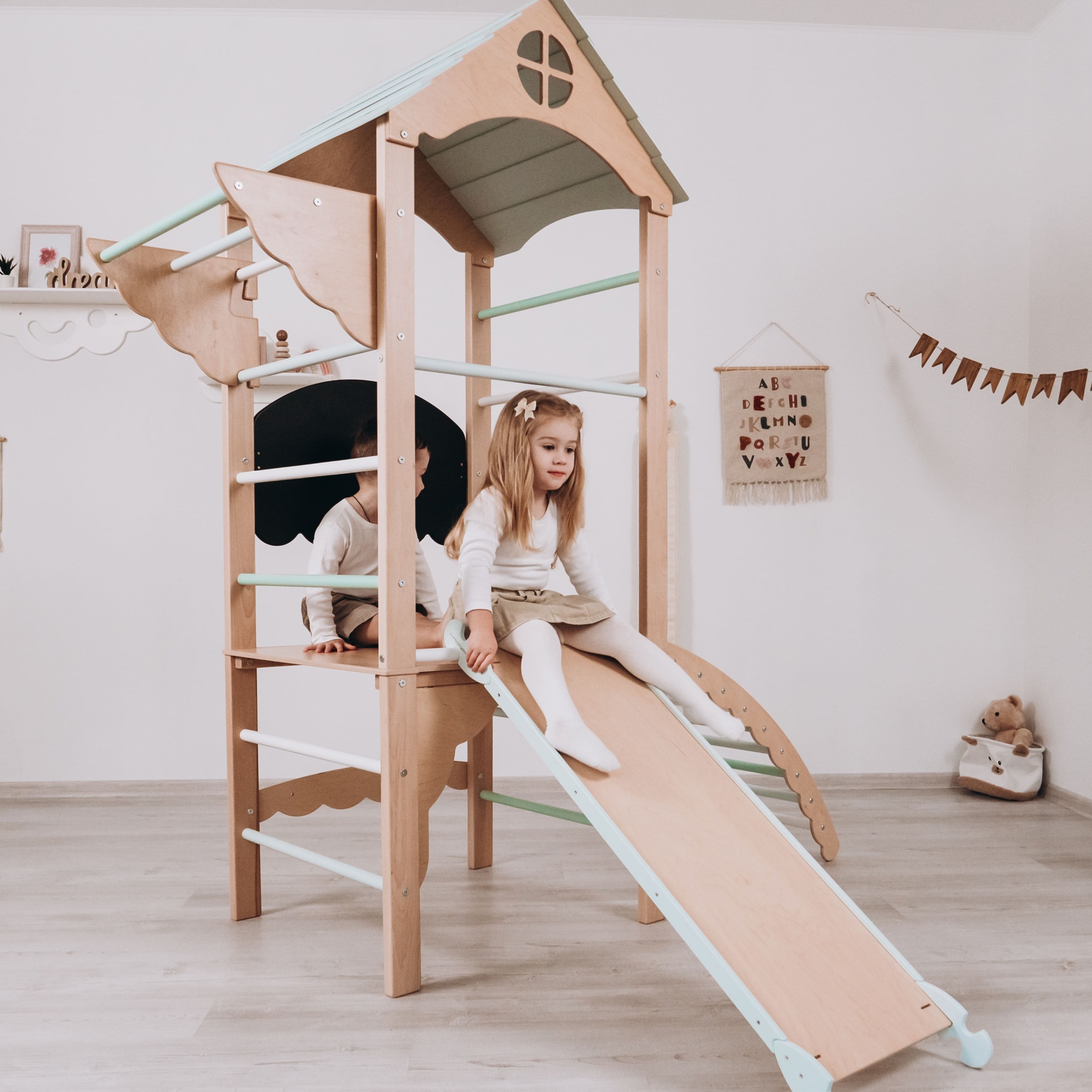 domowy plac zabaw Tower Max - drewno