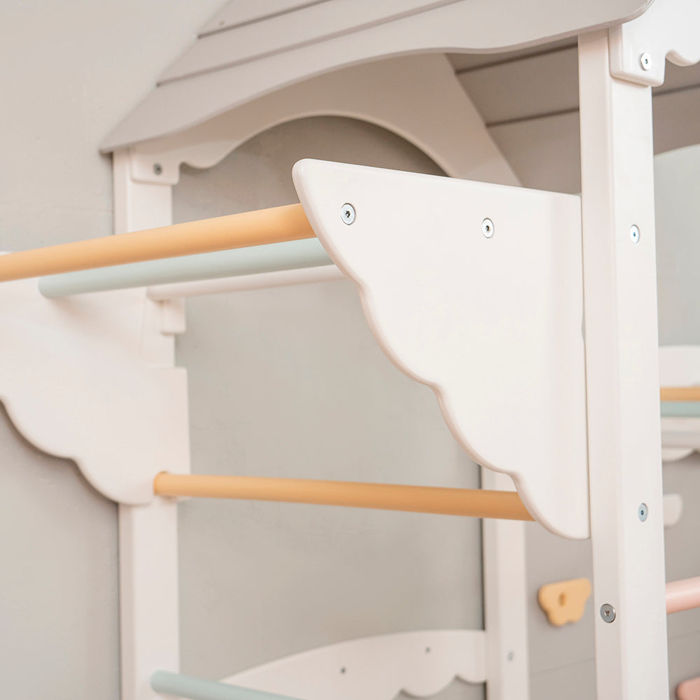 domowy plac zabaw Castle - biały-pastel