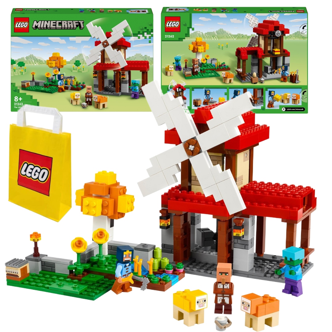 Set de constructie LEGO Minecraft 21262, Farma cu mori de vant