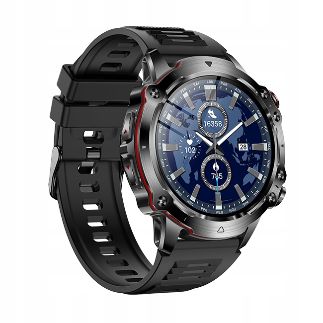 Smartwatch sportowy ciśnienie tętno rozmowy menu PL aplikacja Android