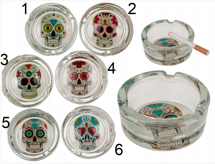 Popielniczka z Czaszką Szklana