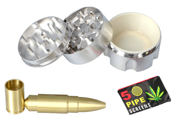 Fajka + Młynek do Tytoniu w Zestawie