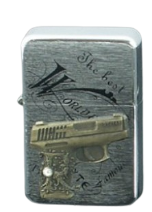 Zapalniczka Benzynowa z Krótkim Pistoletem z Wzorem na Uchwycie