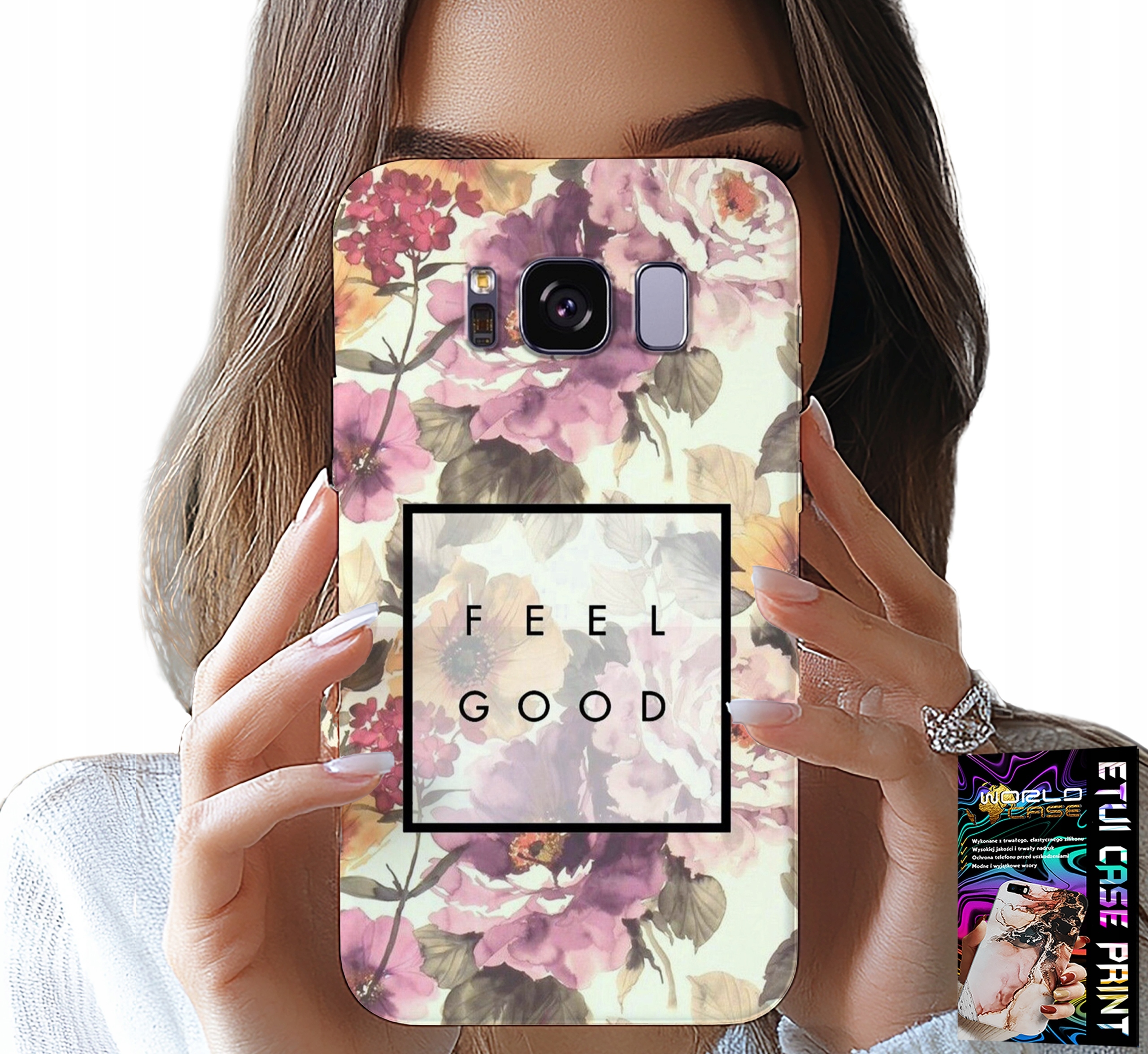 ETUI DO SAMSUNG GALAXY S8 - KWIATISTY WZÓR, MODNE DAMSKIE + FOLIA