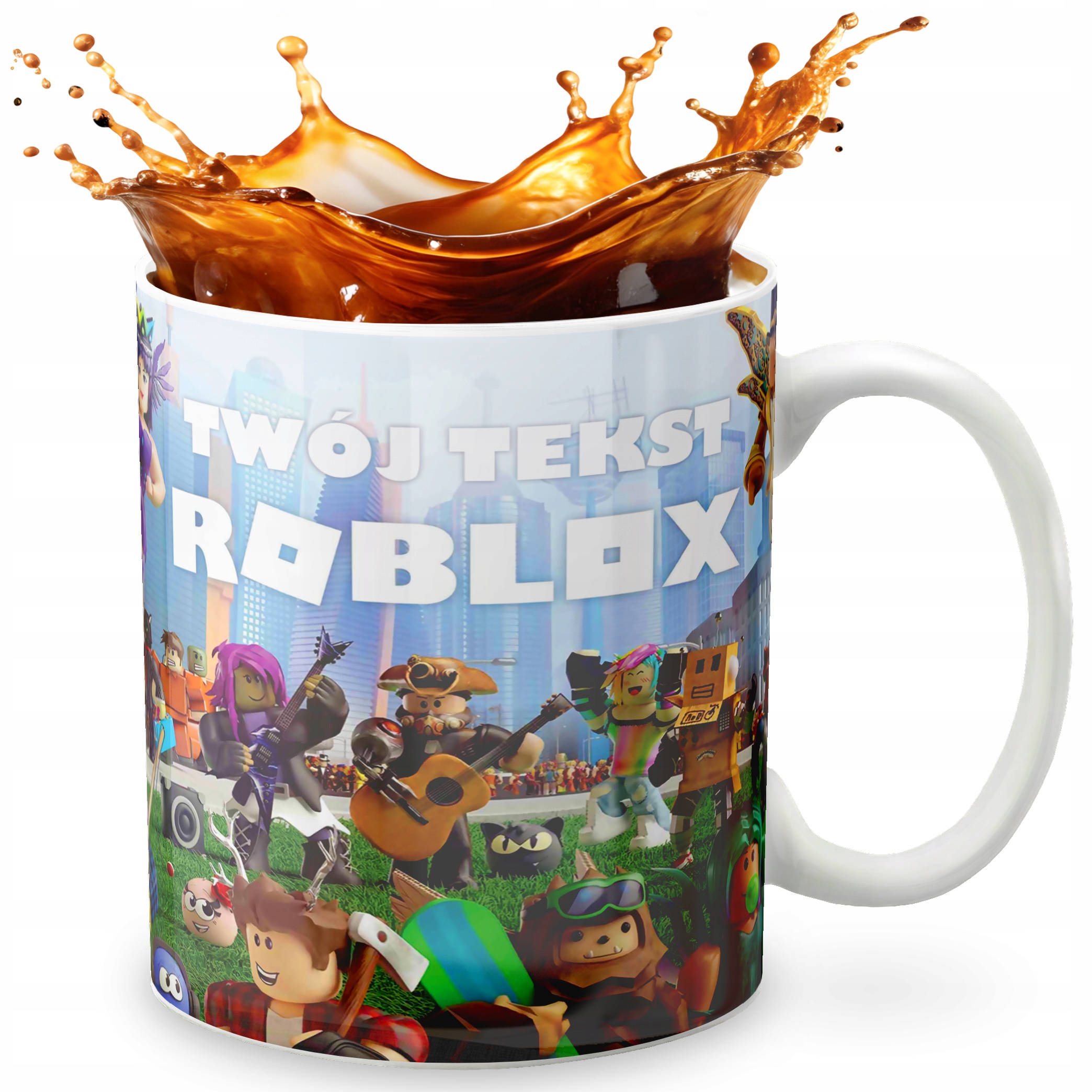 KUBEK 330ml GRAFIKA PREZENT ŚWIĘTA WZÓR - GRA ROBLOX + IMIĘ