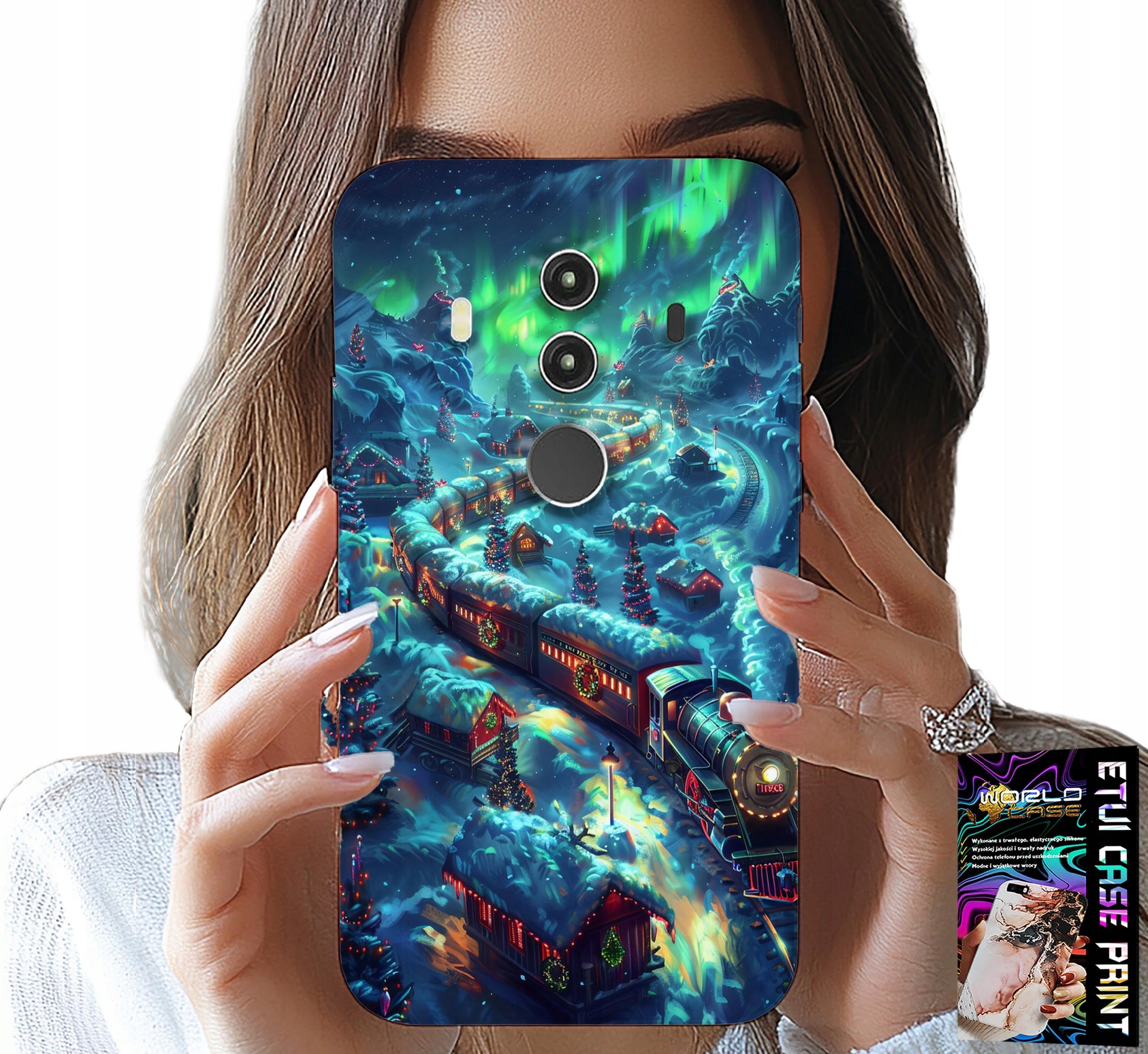 ETUI DO HUAWEI MATE 10 PRO - POCIĄG, EKSPRES ŚWIĄTECZNY WZORY + FOLIA