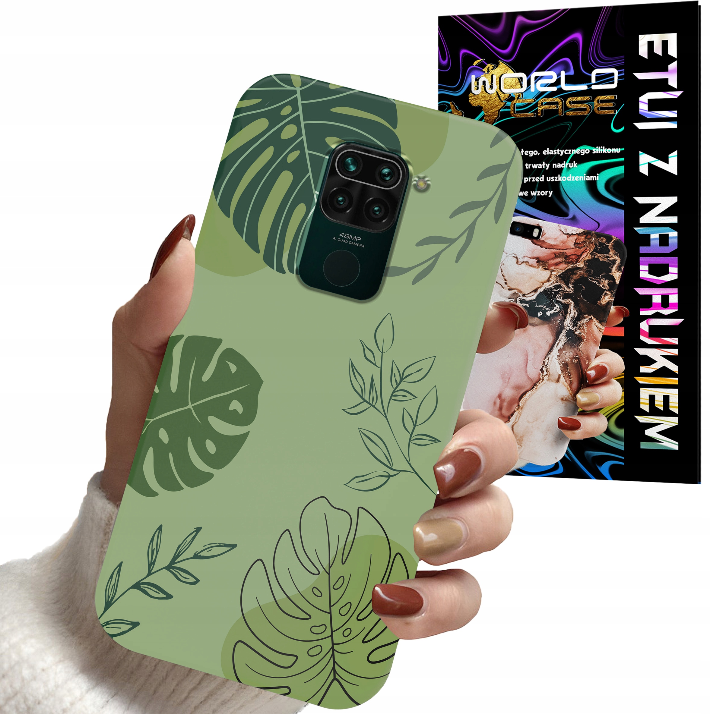 ETUI CASE DO XIAOMI NOTE 9 PRO - LIŚCIE WZORY DLA KOBIET KWIATY RÓŻE