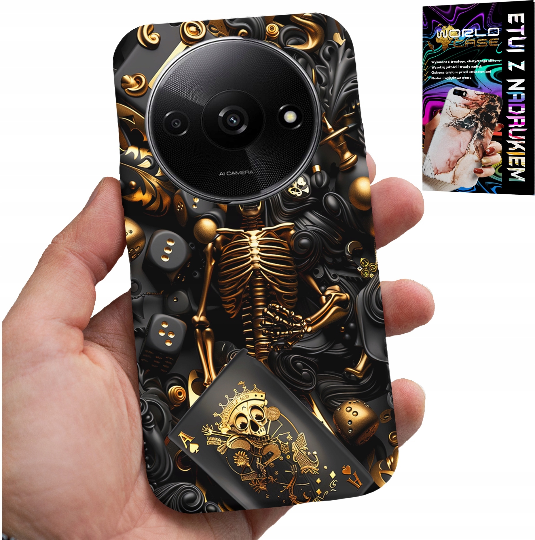 ETUI DO XIAOMI REDMI A3 - KRÓL POKER KOŚCI AS WZORY DLA MEN +SZKŁO