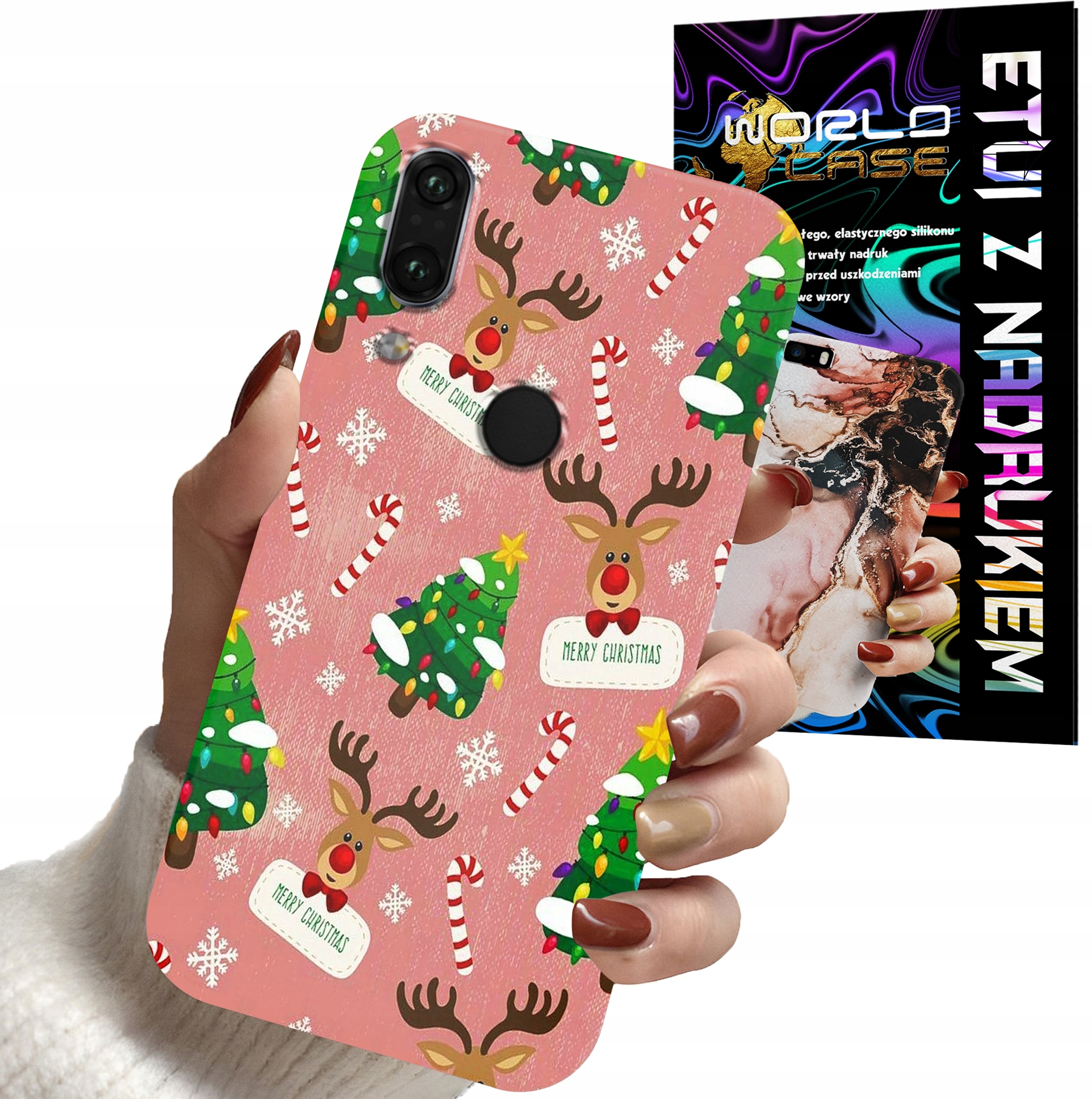 ETUI CASE DO HUAWEI P SMART Z - ŚWIĄTECZNE WZORY RENIFER MIKOŁAJ PREZENT