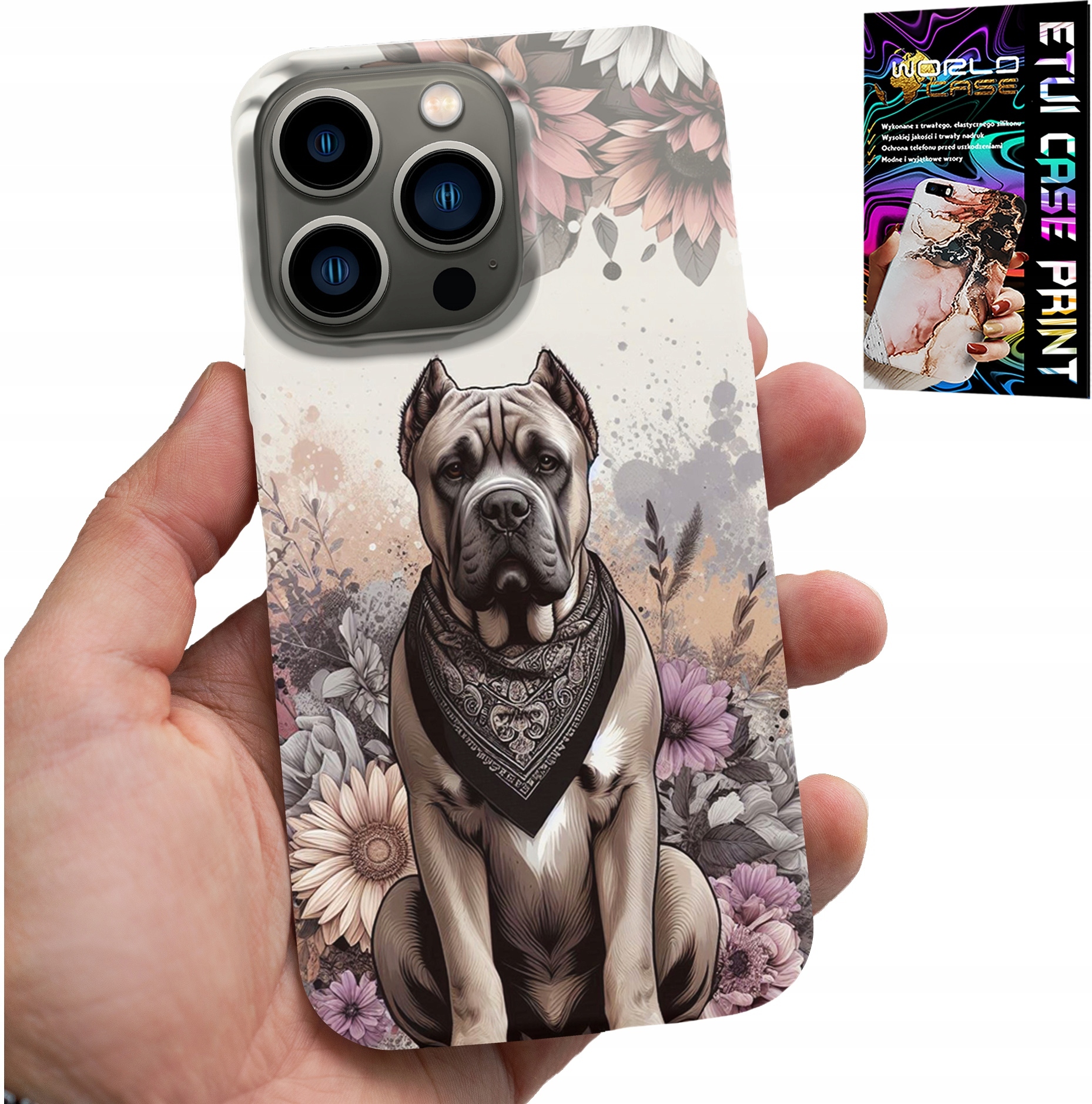 ETUI DO IPHONE 16 PRO MAX - PSIE RASY PSIE WZORY POKROWIEC + FOLIA