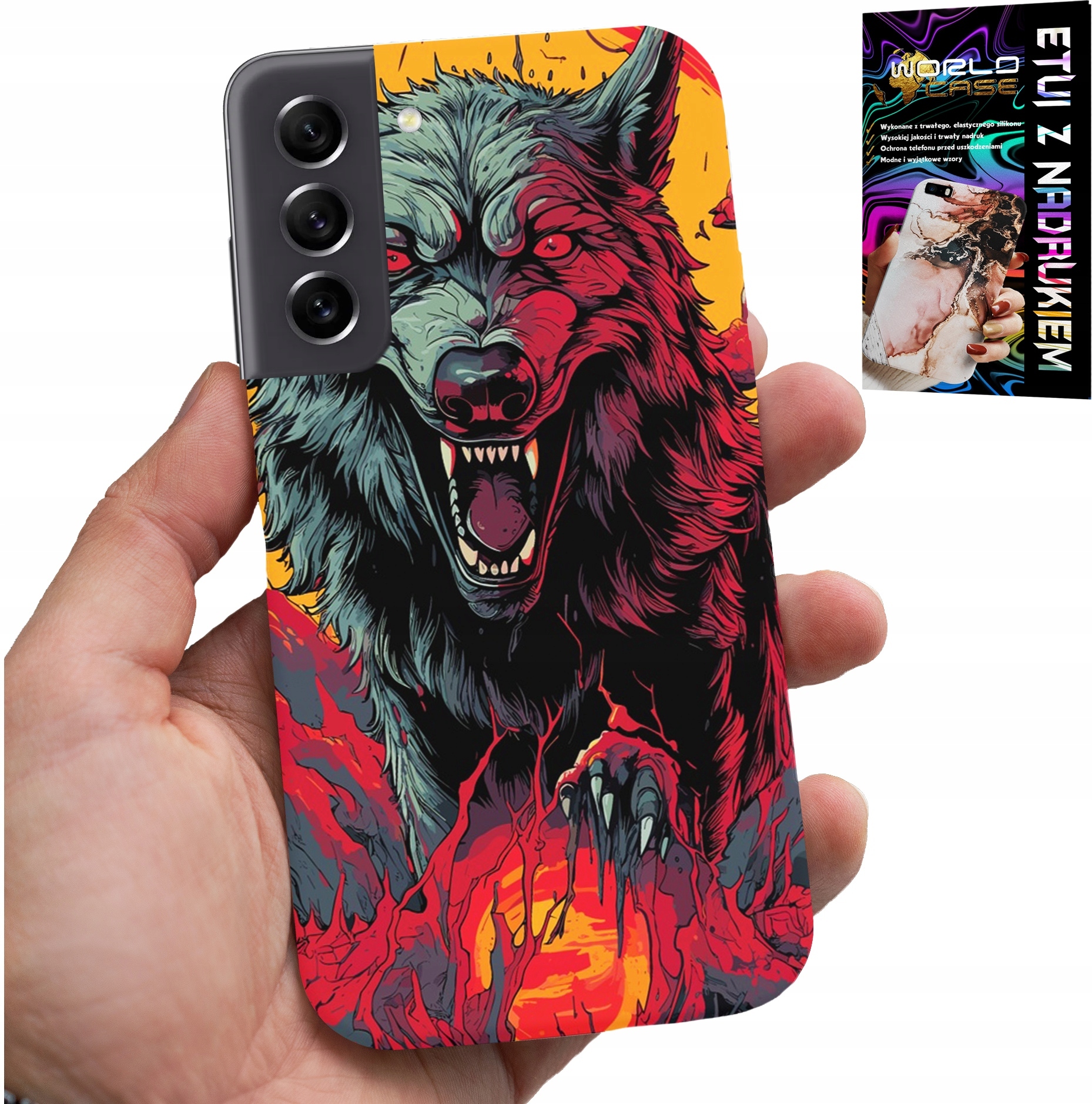 ETUI DO SAMSUNG GALAXY S21 FE - WILK WILKI WATAHA SUPER WZORY CASE + SZKŁO