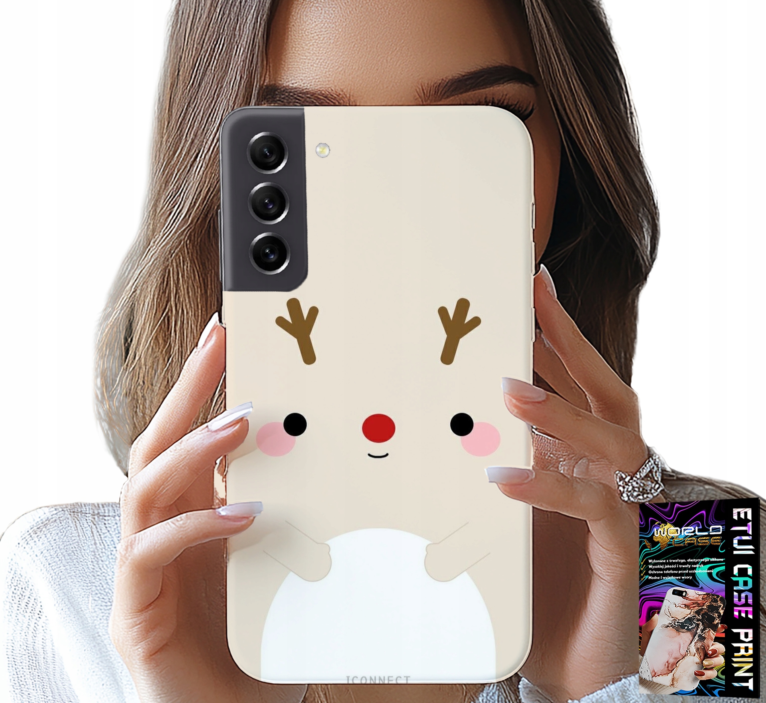 ETUI DO SAMSUNG GALAXY S21 FE - RENIFEREK, RENIFER, ŚWIĄTECZNE WZORY