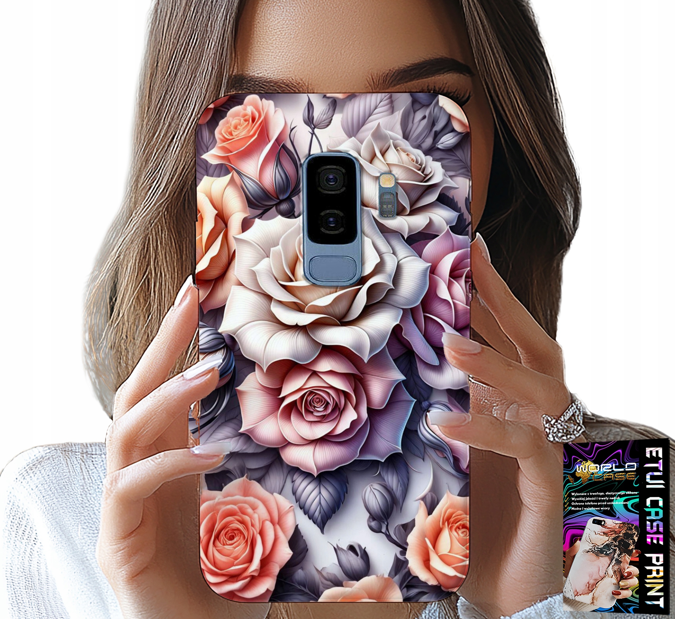 ETUI DO SAMSUNG GALAXY S9 PLUS - KWIECISTE WZORY RÓŻA RÓŻE KWIATKI CASE