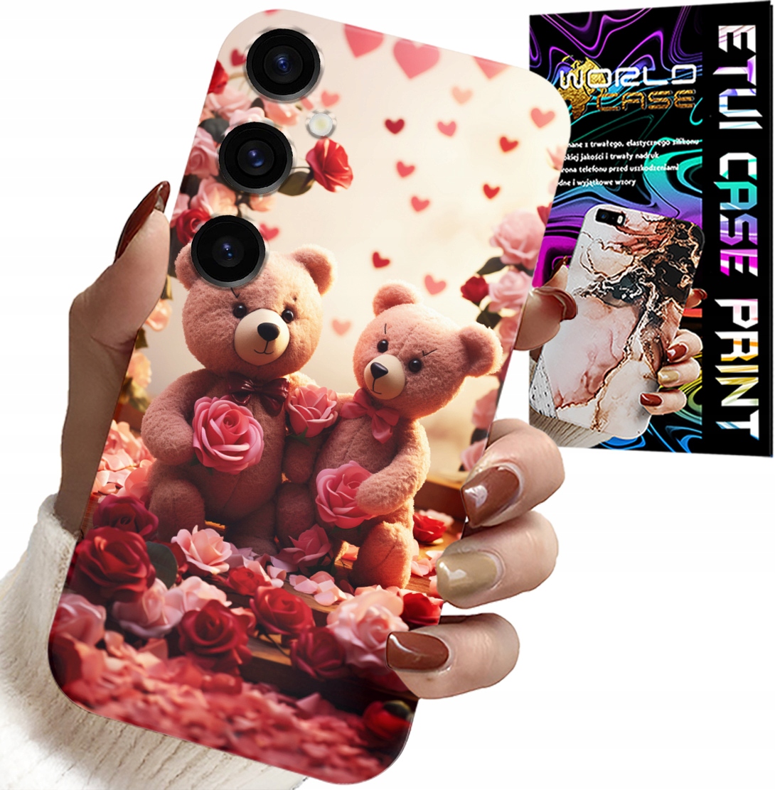 ETUI DO SAMSUNG GALAXY S23 FE - MISIE, LOVE YOU, SERCA WIELE WZORÓW CASE