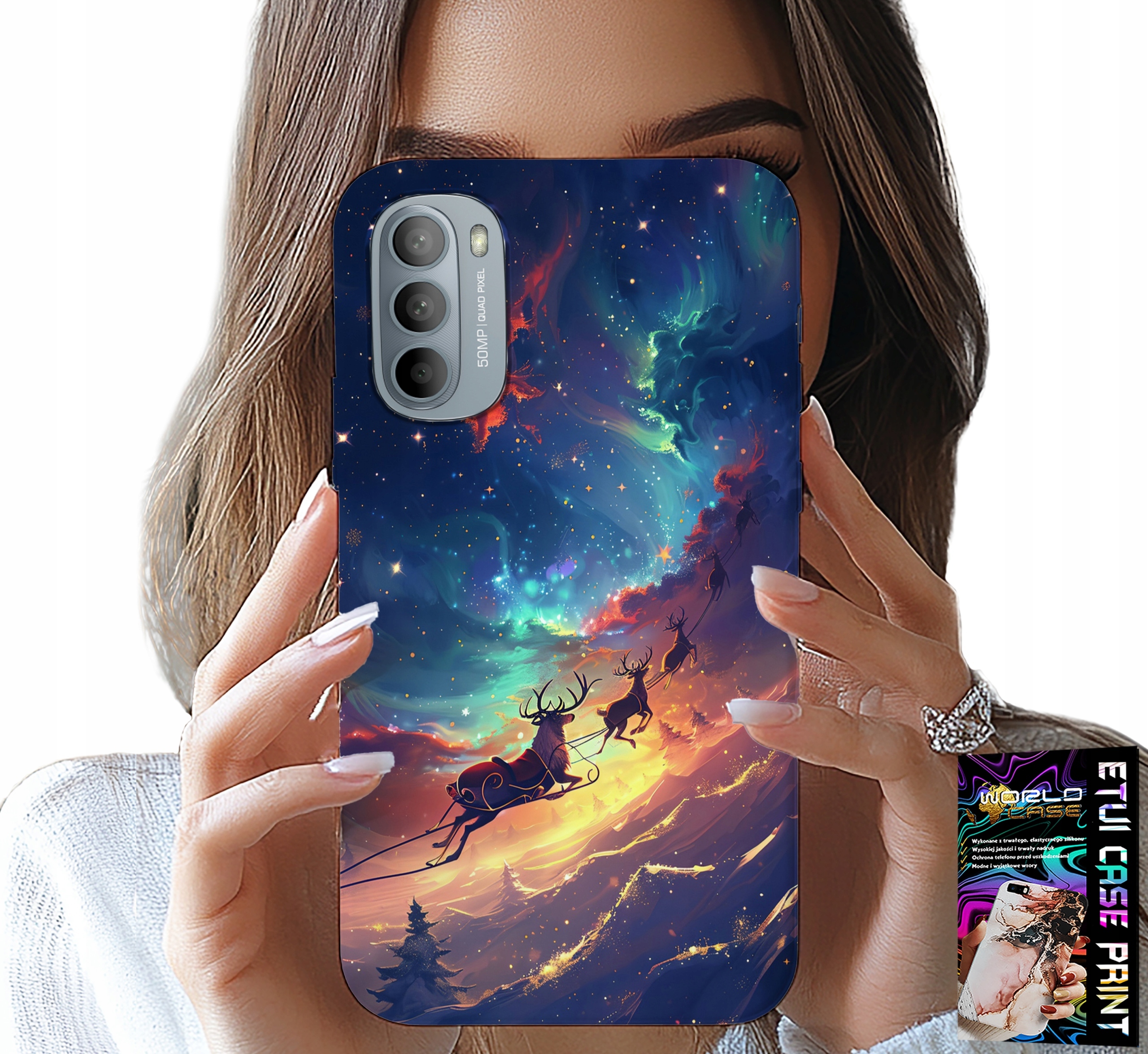 ETUI DO MOTOROLA G31 / G41 - RENIFEREK SŁODKI RENIFER ŚWIĄTECZNY WZÓR