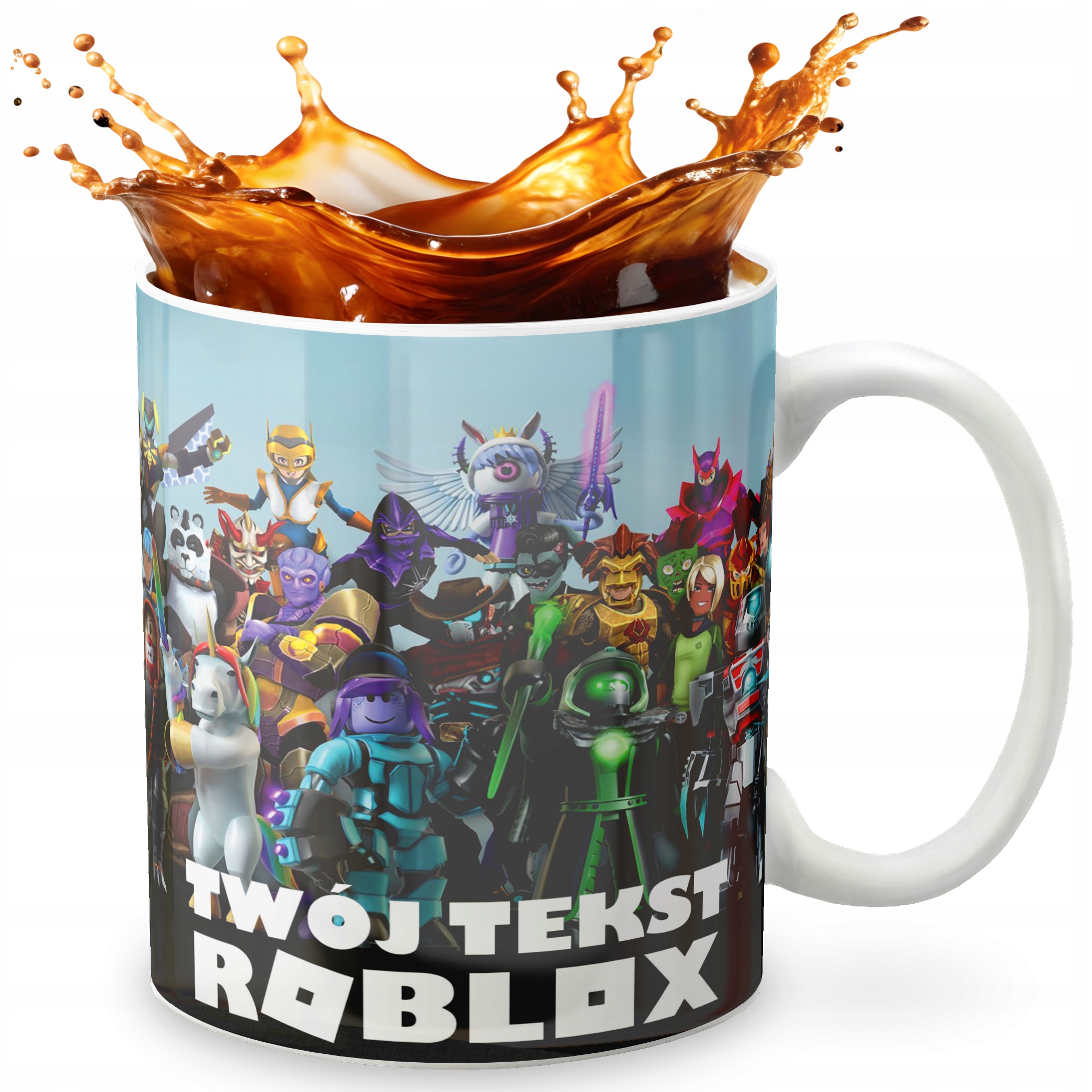 KUBEK 330ml GRAFIKA PREZENT ŚWIĘTA WZÓR - GRA ROBLOX + IMIĘ