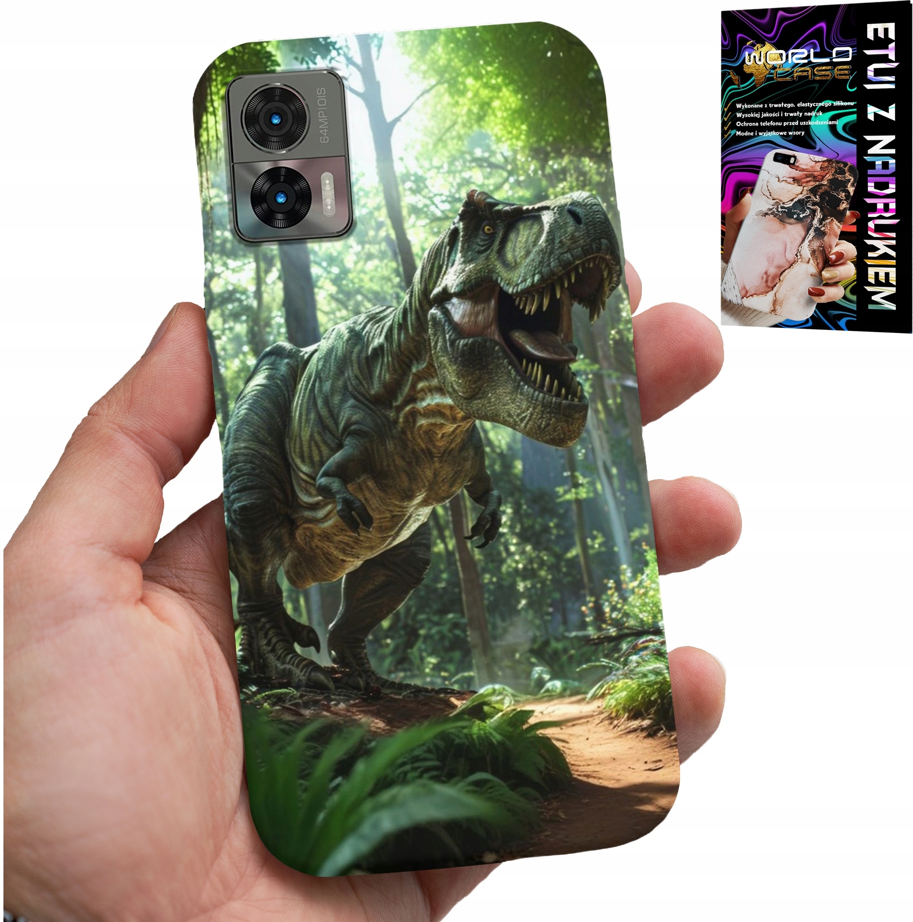 ETUI DO MOTOROLA EDGE 30 NEO - DINO DINOZAUR TYRANOZAUR CASE + FOLIA