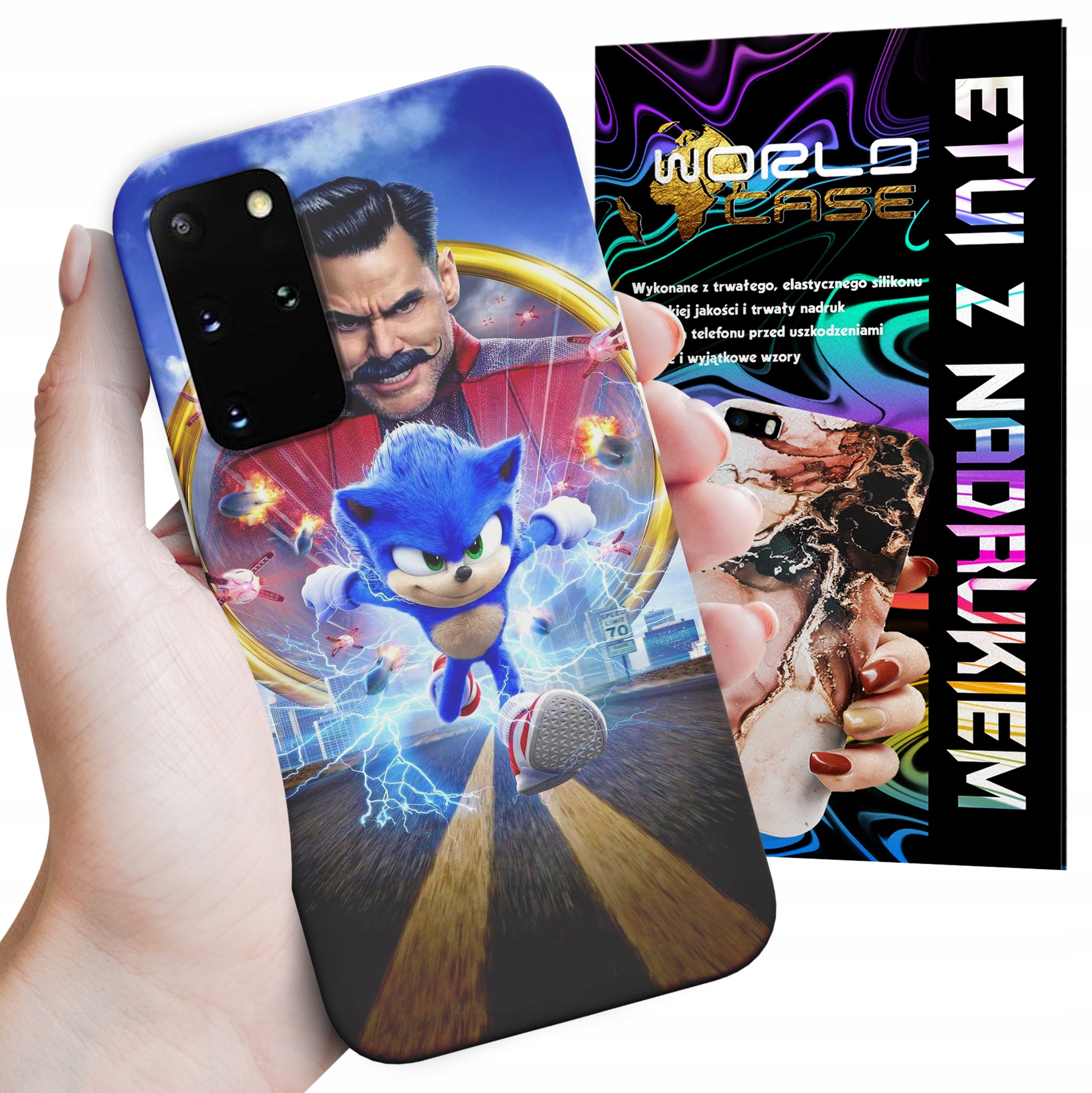 ETUI CASE DO SAMSUNG S20 PLUS - SONIC SONIK WZORY Z BAJEK MARIO PLECKI
