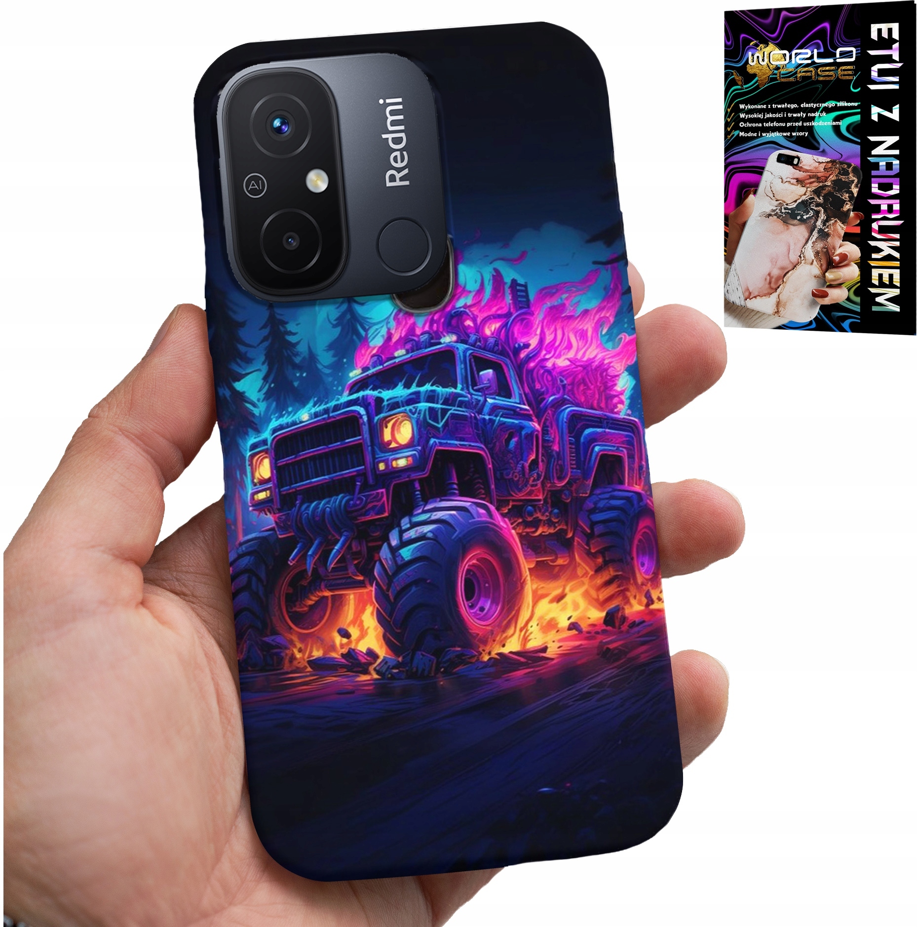 ETUI DO XIAOMI REDMI 12C - MONSTERTRUCK MEGA CIĘŻARÓWKA WZORY CASE