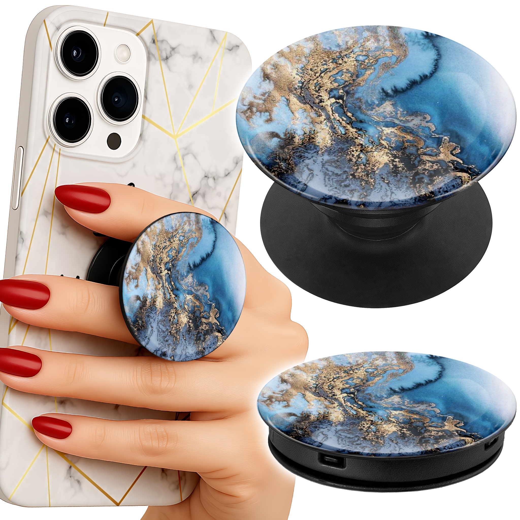 Uchwyt do telefonu Popsocket na palce / stojak - MARMUREK DAMSKIE WZORY