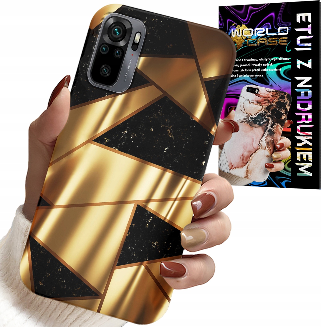 ETUI DO XIAOMI NOTE 10 / 10S - ZŁOTE ELEGANCKIE WZORY + FOLIA HYDRO