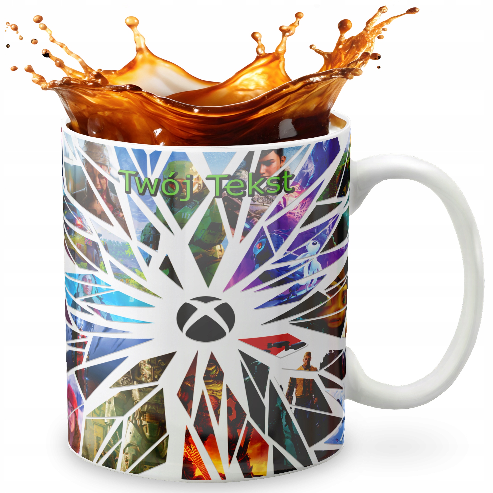KUBEK 330ml GRAFIKA PREZENT ŚWIĘTA WZÓR - XBOX + IMIĘ