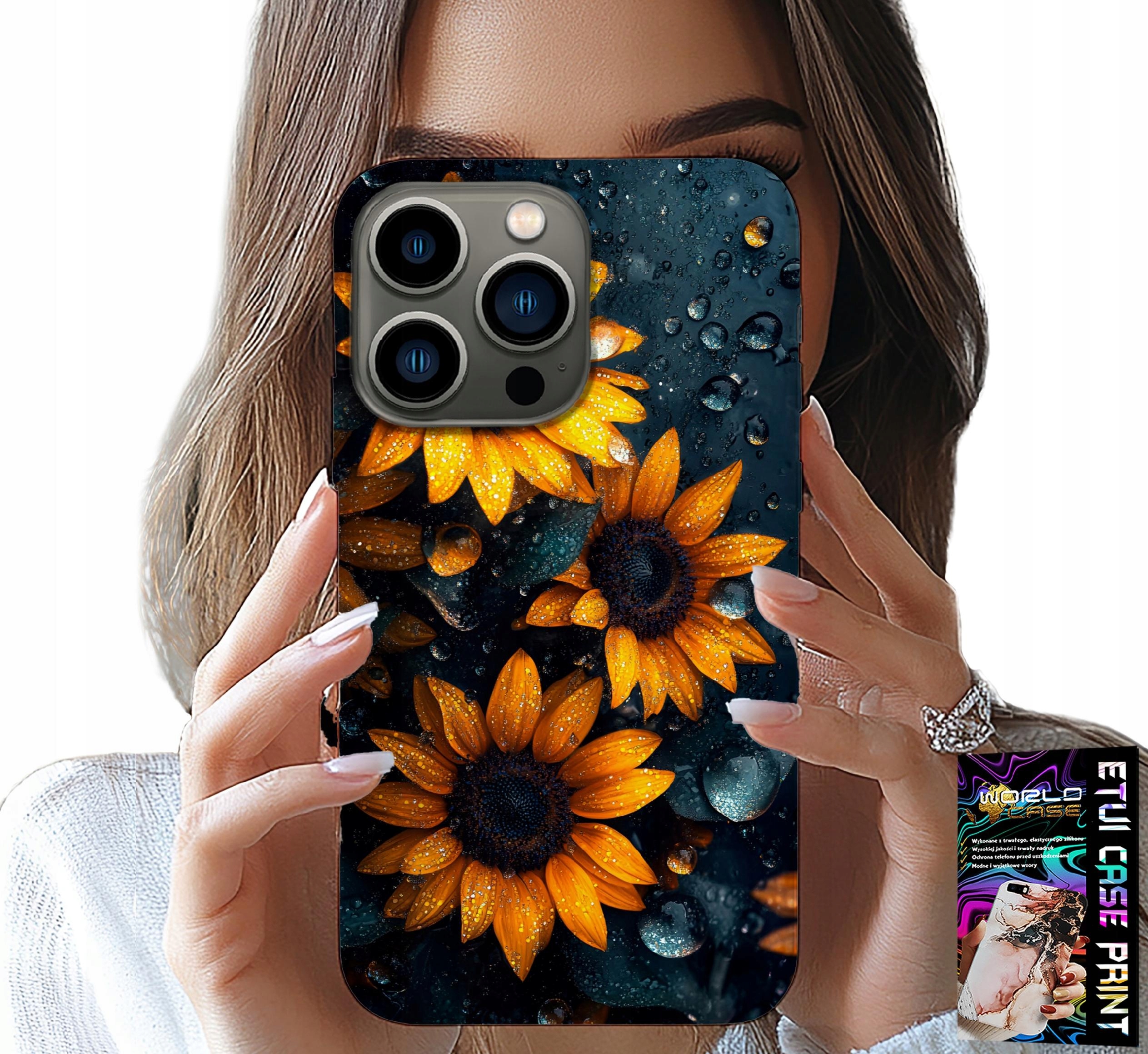 ETUI DO IPHONE 16 PRO - SŁONECZNIKI, SŁONECZNIK, KWIECISTE WZORY