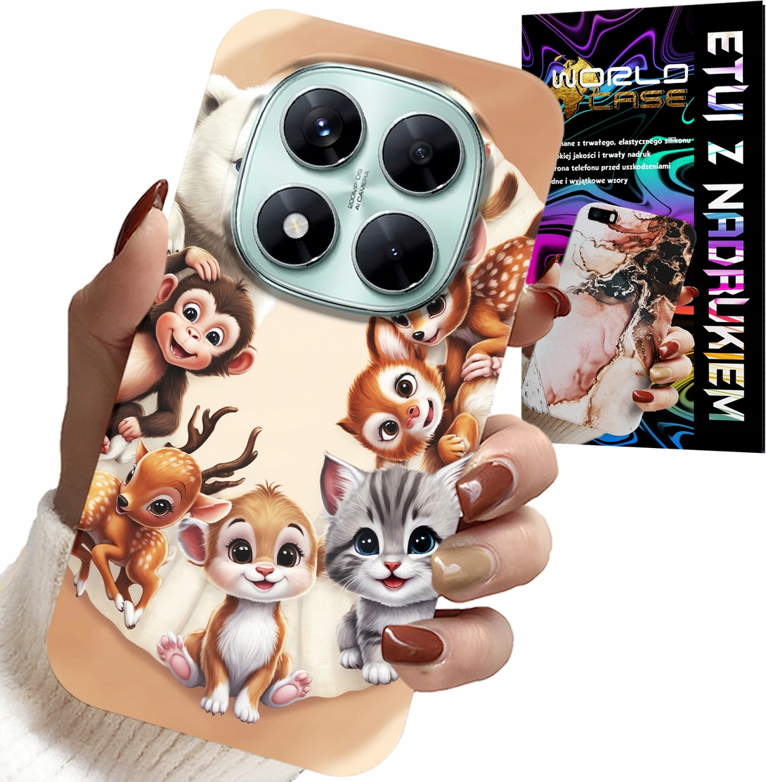 ETUI DO XIAOMI NOTE 14 PRO+ 5G - PLECKI DLA DZIECI W ZWIERZĘTA LEŚNE CASE