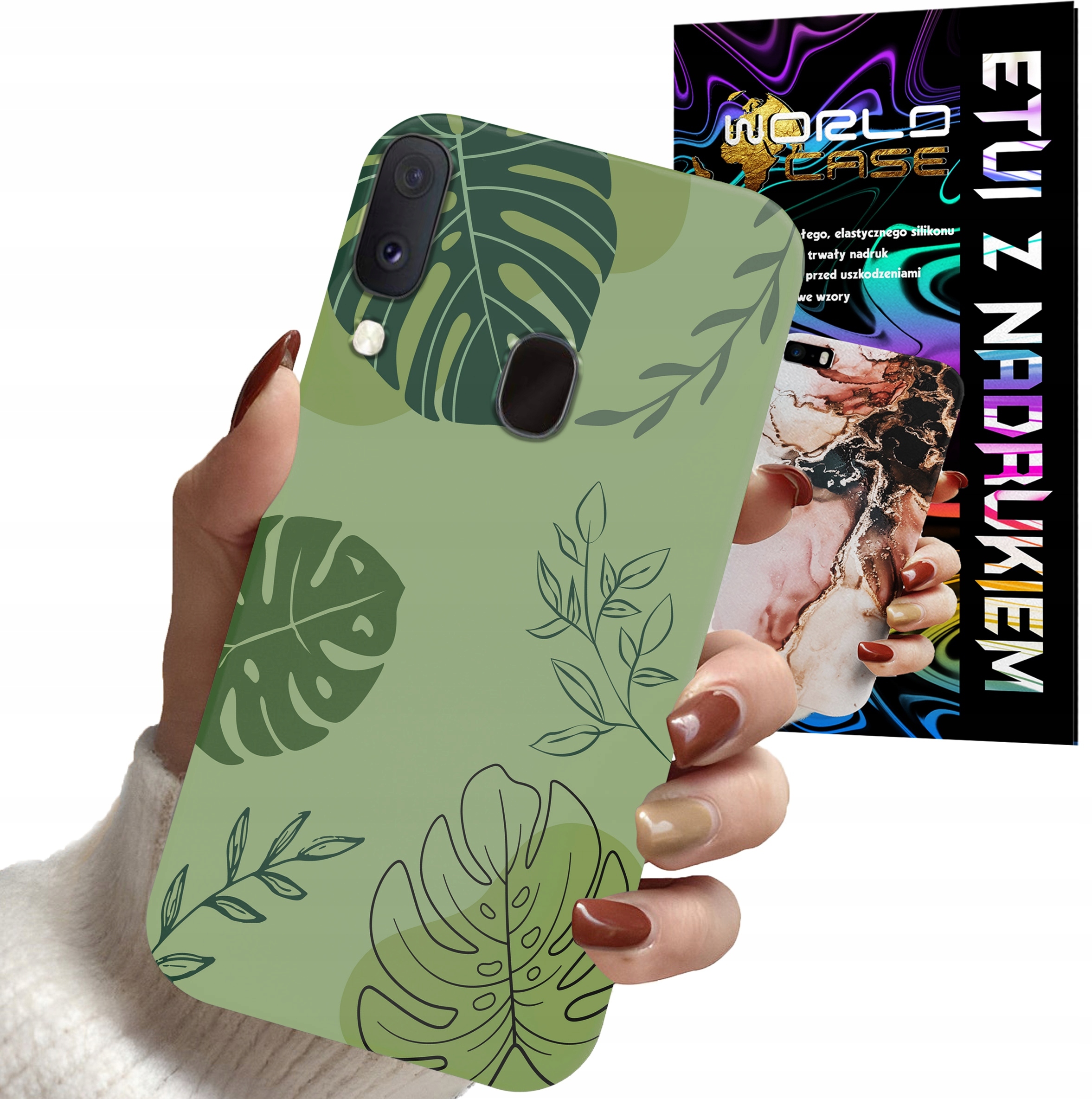 ETUI CASE DO SAMSUNG A40 - LIŚCIE WZORY DLA KOBIET KWIATY RÓŻE