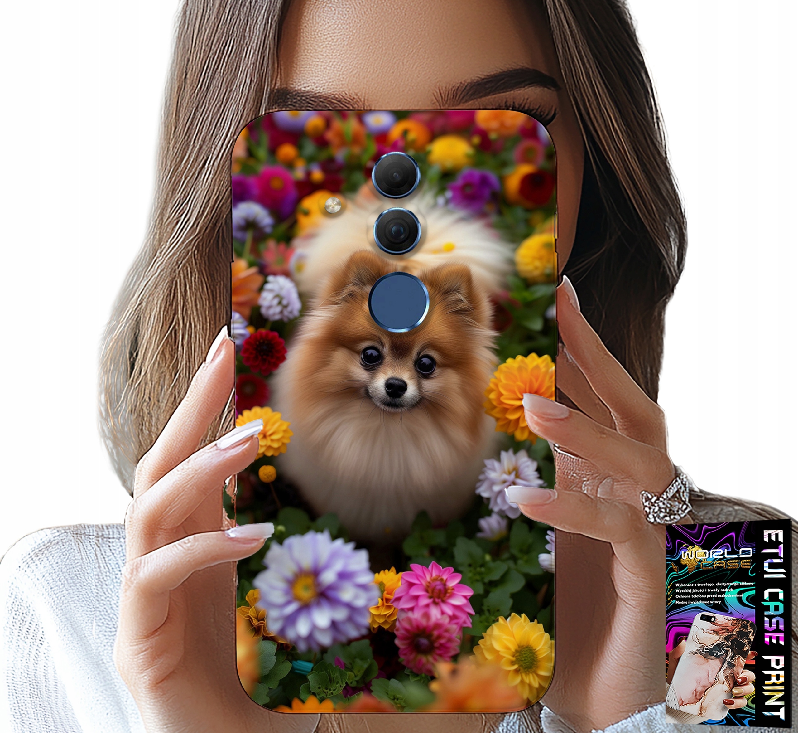 ETUI DO HUAWEI MATE 20 LITE - SŁODKI PIESEK, POMERANIAN CASE + SZKŁO