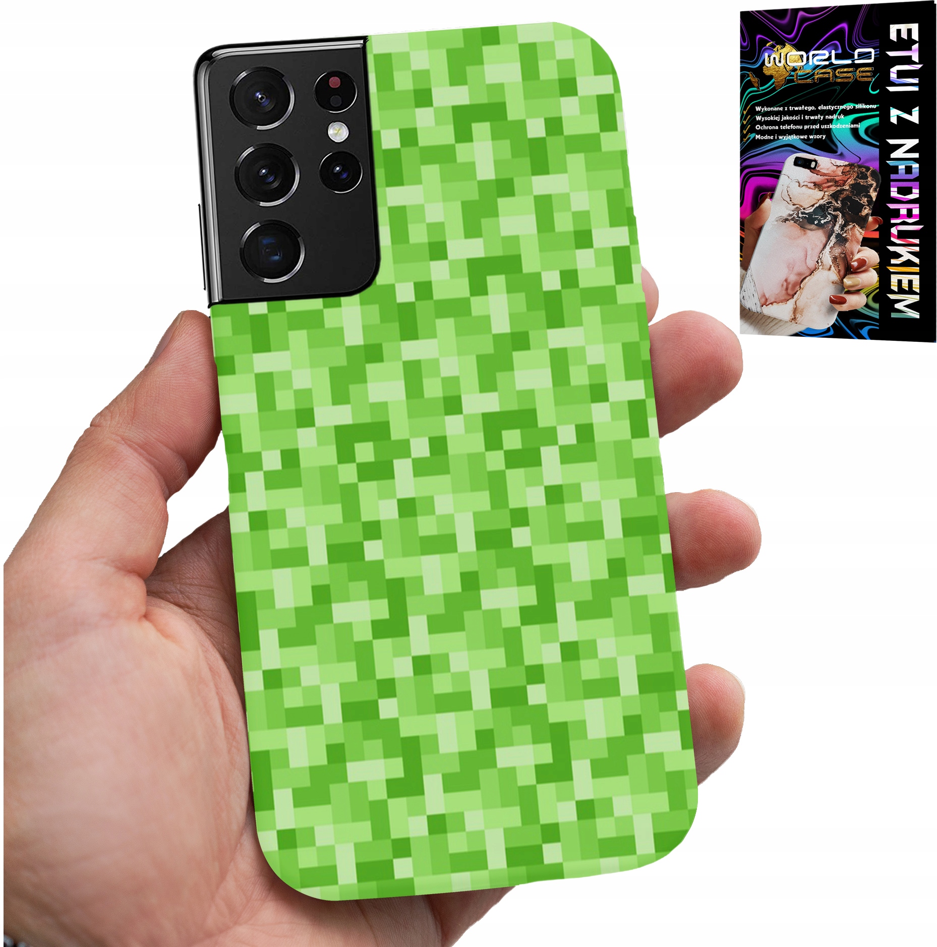 ETUI DO SAMSUNG GALAXY S21 Ultra - WZORY Z GIER Z GRY PIKSEL PIKSELE PLECKI