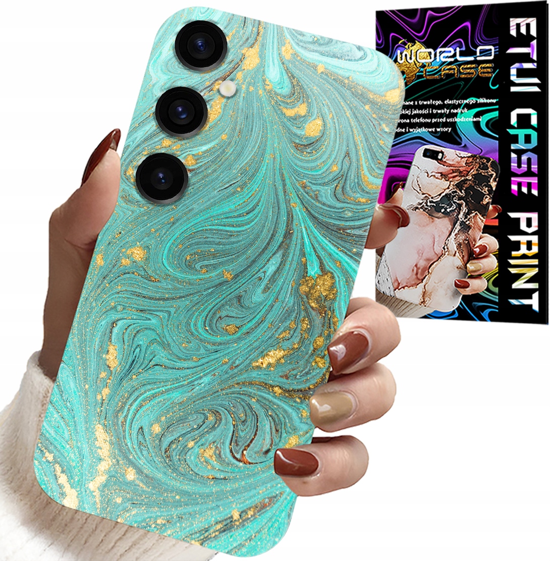 ETUI DO SAMSUNG GALAXY S25 - MARMURKOWE WZORY + SZKŁO HARTOWANE