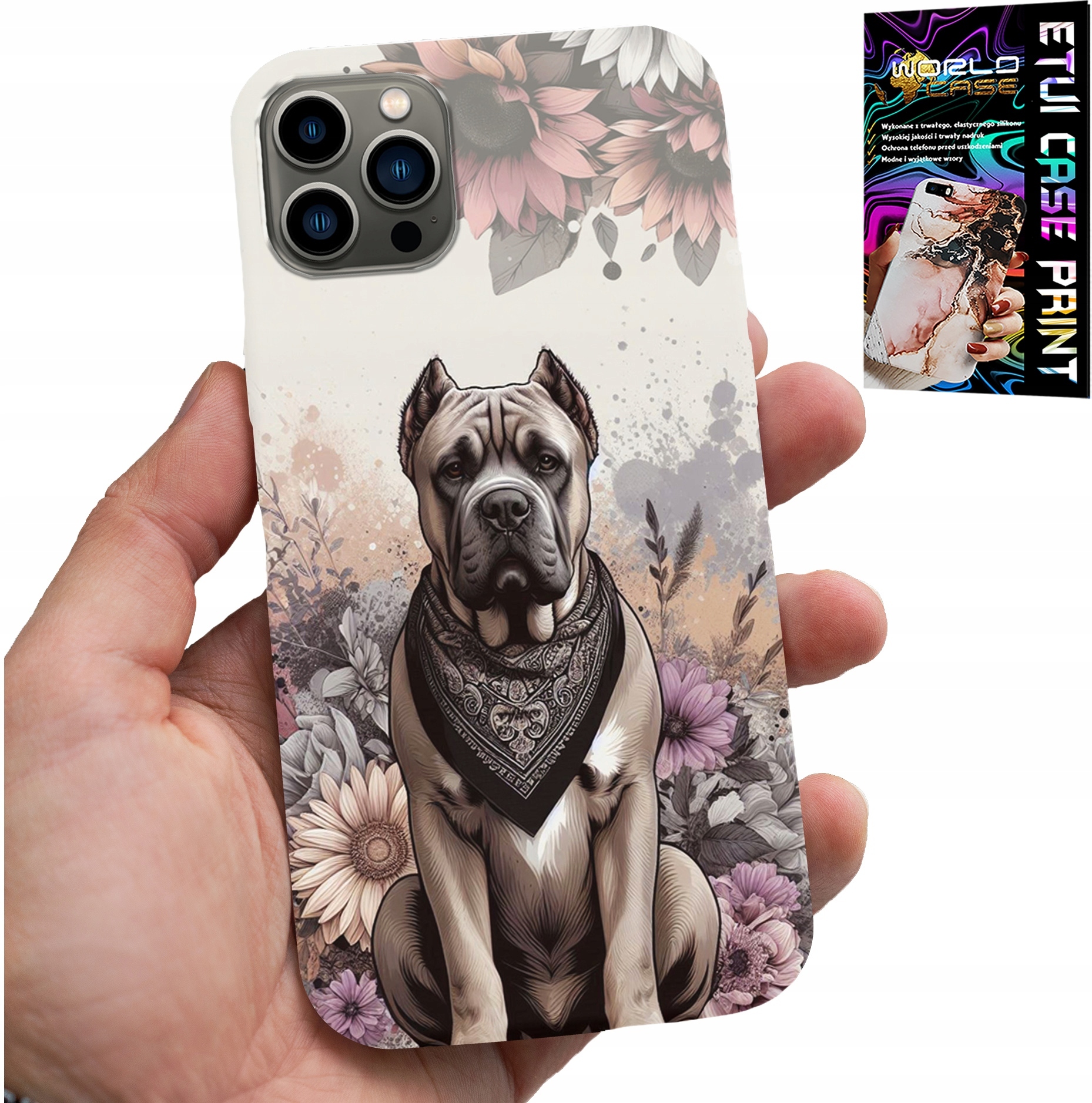 ETUI DO IPHONE 13 PRO MAX - PSIE RASY PSIE WZORY POKROWIEC + FOLIA