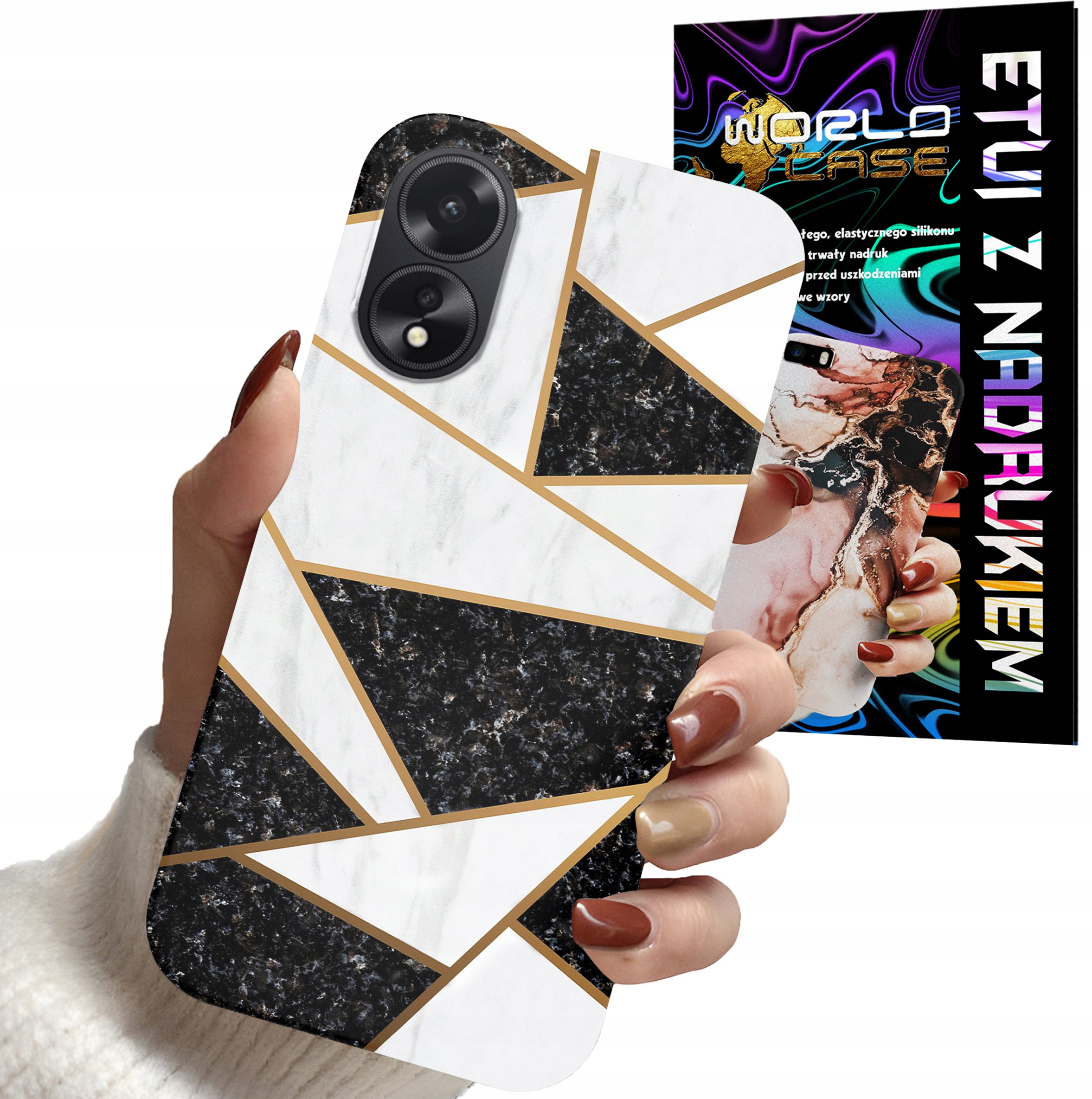 ETUI CASE DO OPPO A38 4G - MARMUREK GEOMETRIA WZORY DLA KOBIET