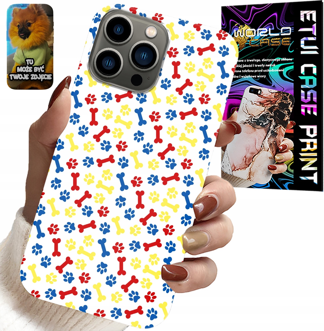 ETUI DO IPHONE 13 PRO - ŁAPKI KOŚCI PIES PATROL BAJKI + SZKŁO