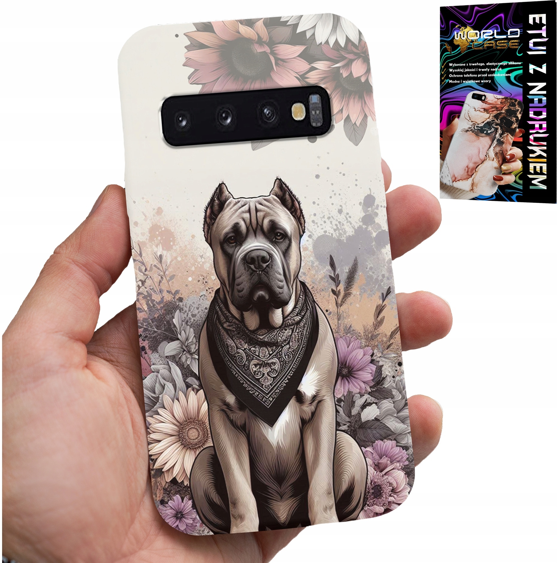 ETUI DO SAMSUNG GALAXY S10 - PSIE RASY PSIE WZORY POKROWIEC + FOLIA