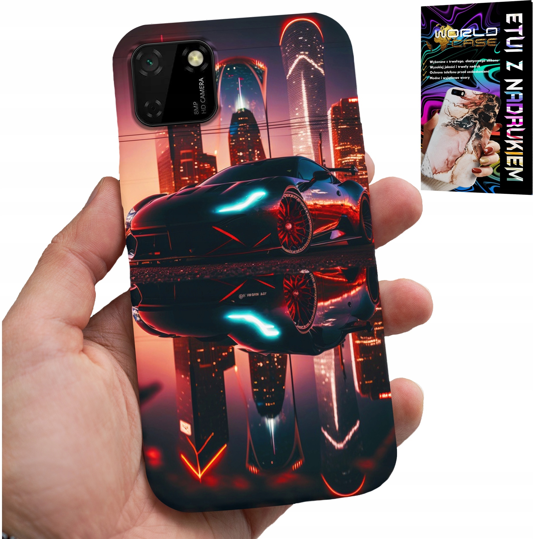 ETUI DO HUAWEI Y5P - SAMOCHODY FAN, WZORY DLA MĘŻCZYZN +FOLIA