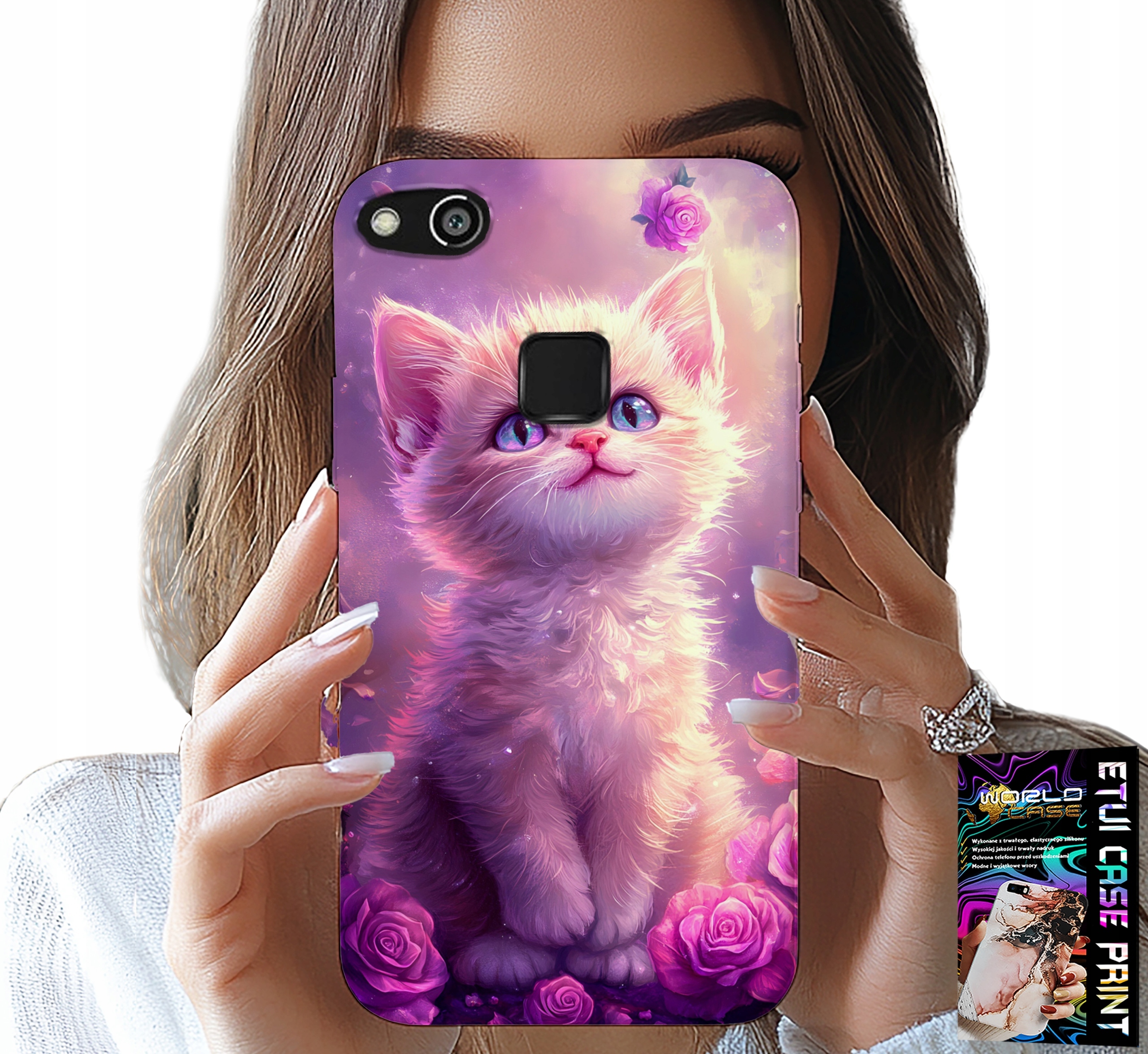 ETUI DO HUAWEI P10 LITE - SŁODKI KOTEK, KOT, WZORY ZE ZWIERZĘTAMI