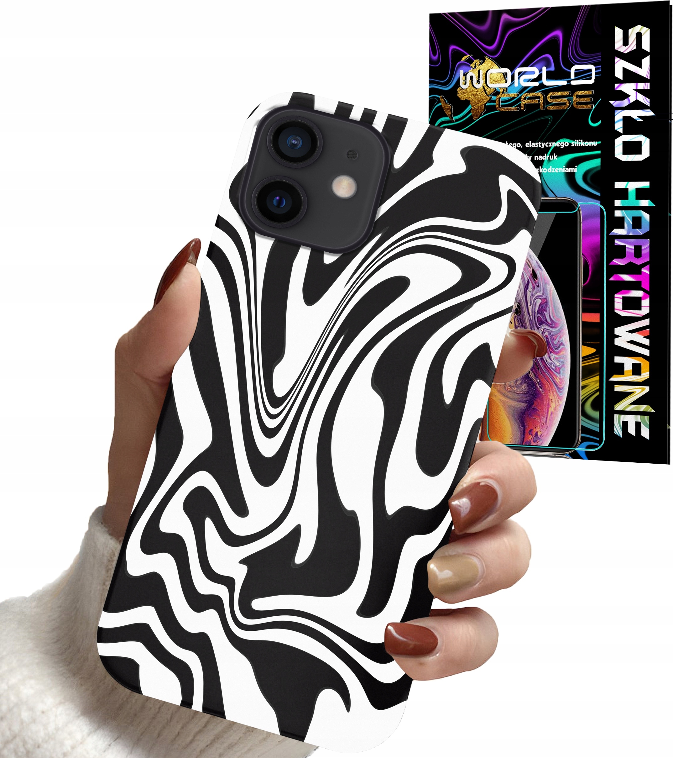 ETUI CASE DO IPHONE 11 - ABSTRAKCJA ZEBRA MODNE WZORY DLA KOBIET +SZKŁO