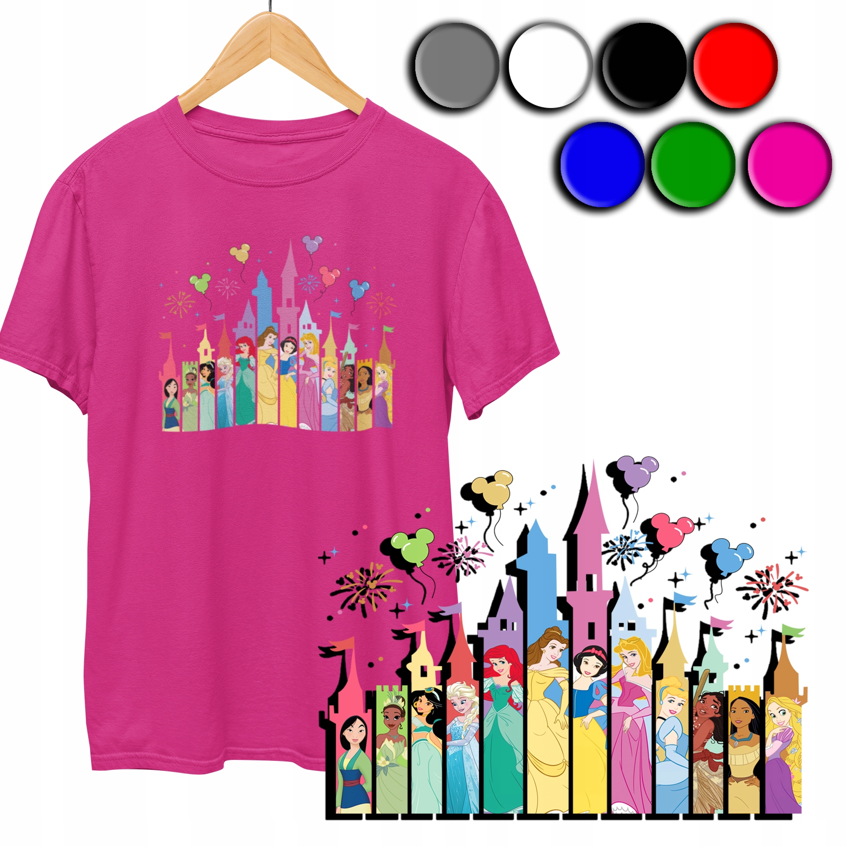 KOSZULKA DZIECIĘCA T-SHIRT Z NADRUKIEM - KSIĘŻCZNIKI DISNEYA - M 134-140