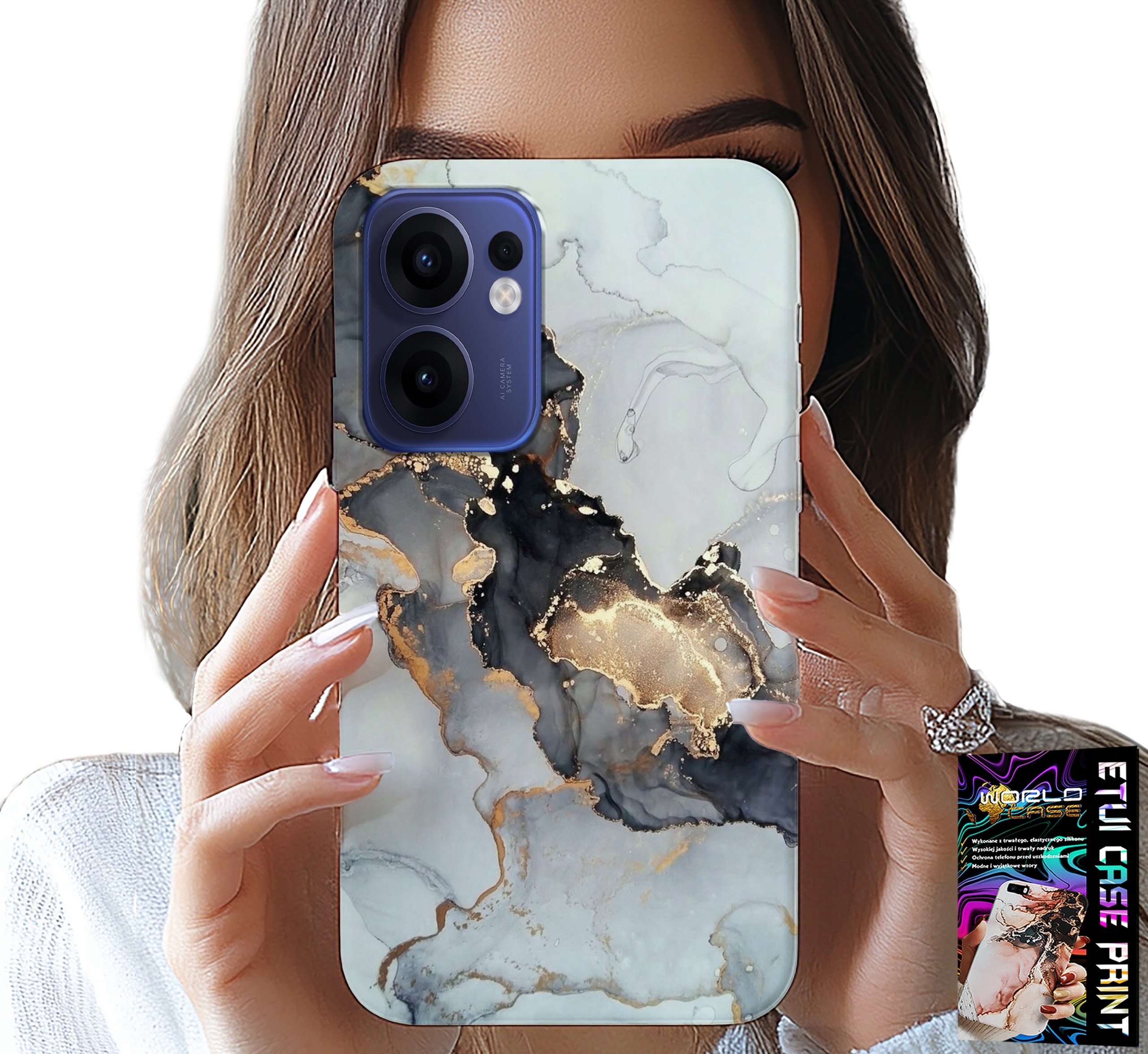 ETUI DO OPPO FIND X5 LITE - ELEGANCKI MARMUREK MODNE KOBIECE WZORY