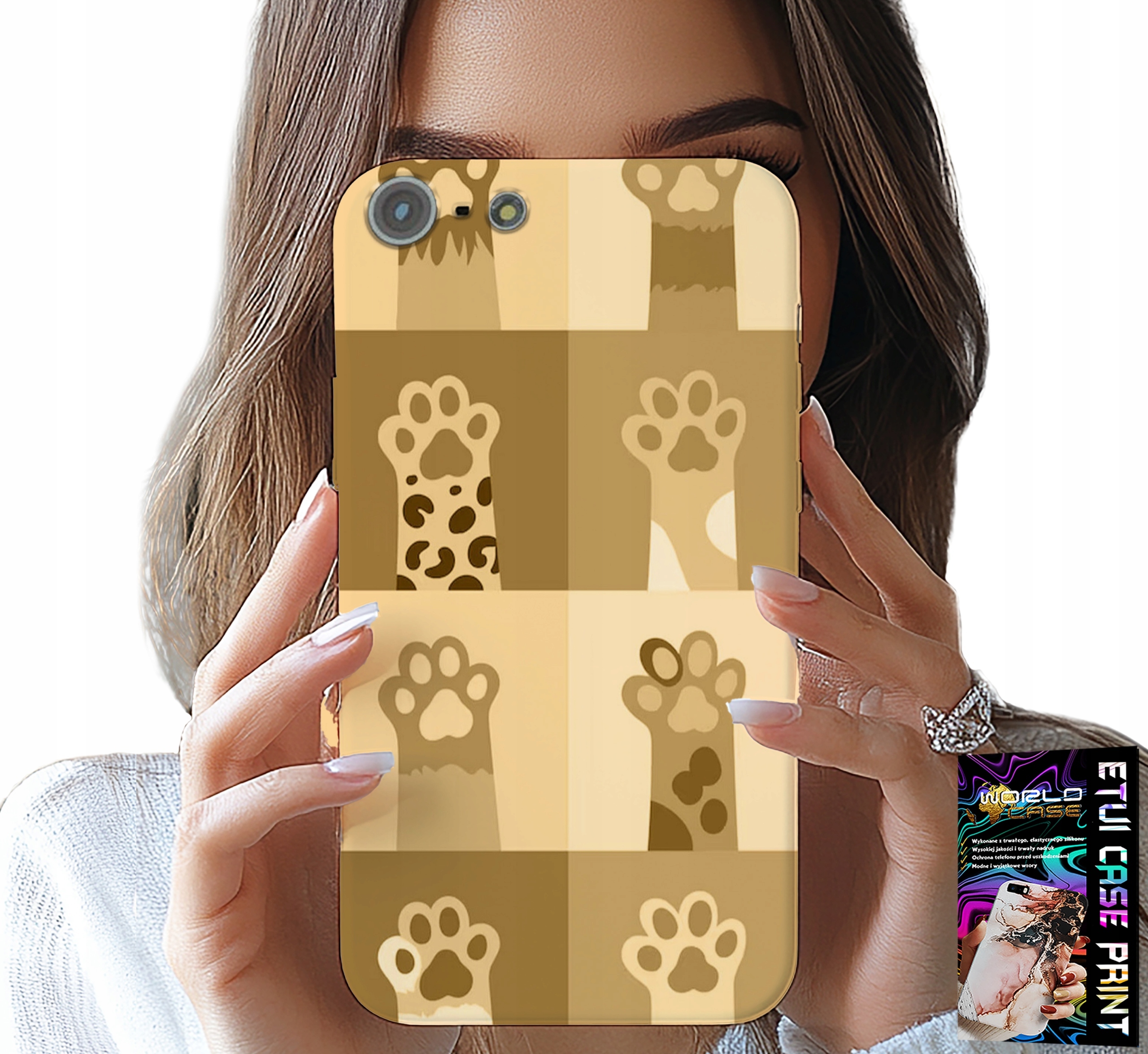 ETUI DO IPHONE 5 / 5S / 5C - LOVE CAT, WZORY Z KOTAMI, ŁAPKI KOTÓW